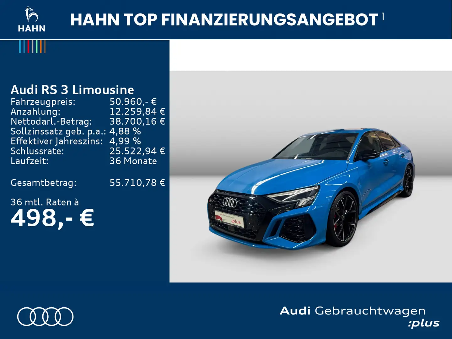 Audi RS3 TFSI quattro B&O Virtual CAM ACC Blau - 2