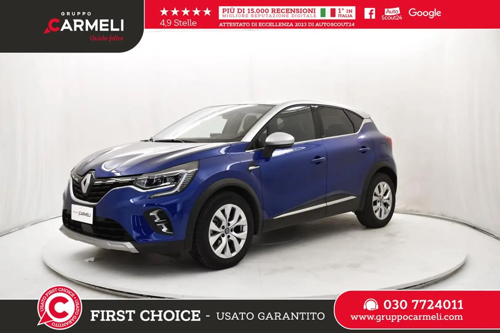 Renault Captur 1.6 plug-in hybrid Intens E-Tech 160cv auto my21 Blu/Azzurro - 1