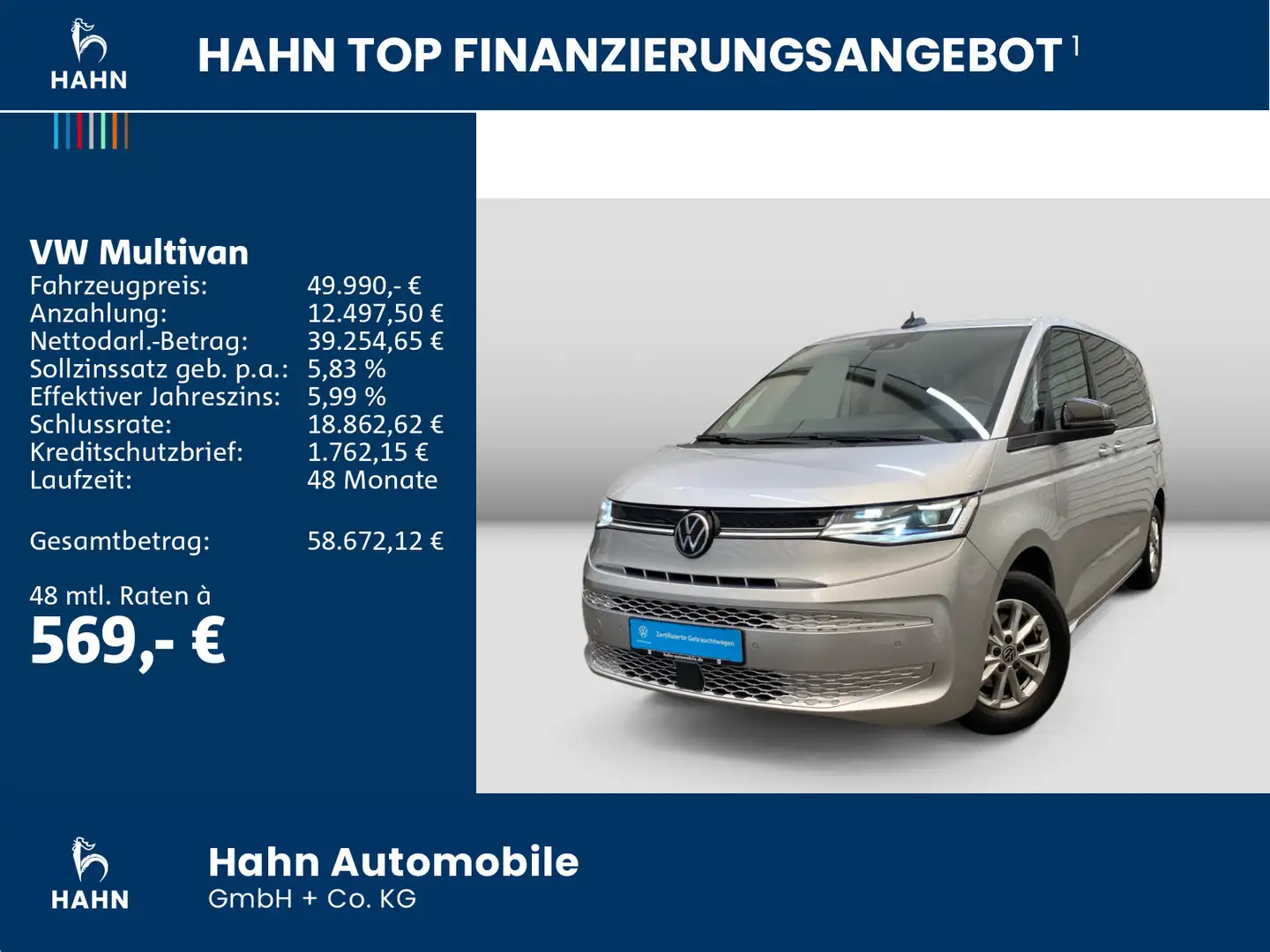 Volkswagen T7 Multivan 2.0 TDI DSG Life Navi Pano LED PDC Silber - 2