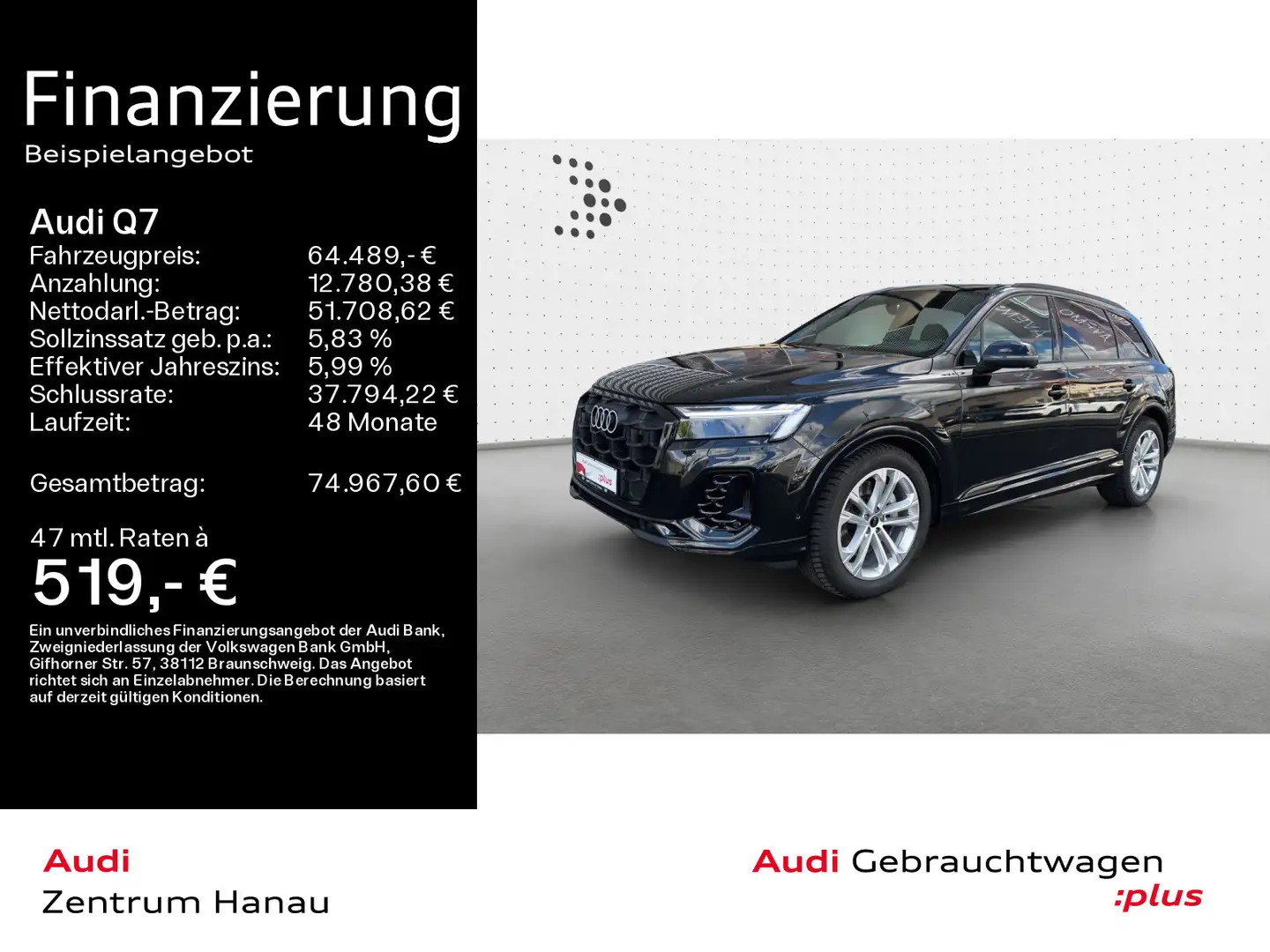 Audi Q7 55 TFSI quattro S-LINE*7-SITZER*NAVI*MATRIX*H Noir - 1