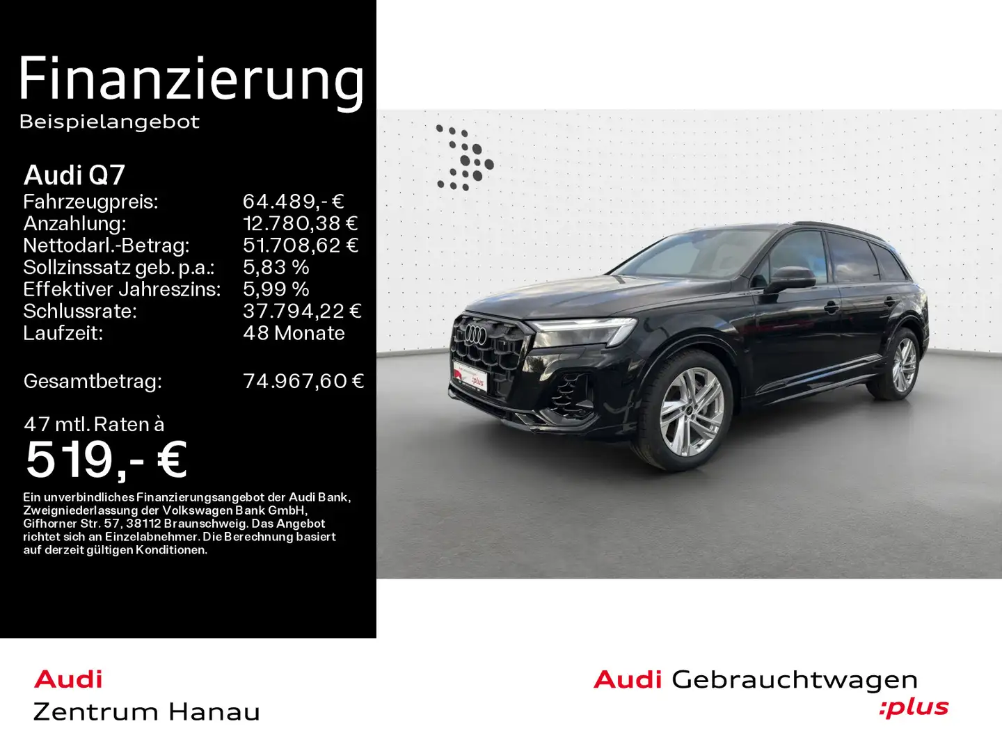 Audi Q7 55 TFSI quattro S-LINE*7-SITZER*NAVI*MATRIX*H Schwarz - 1