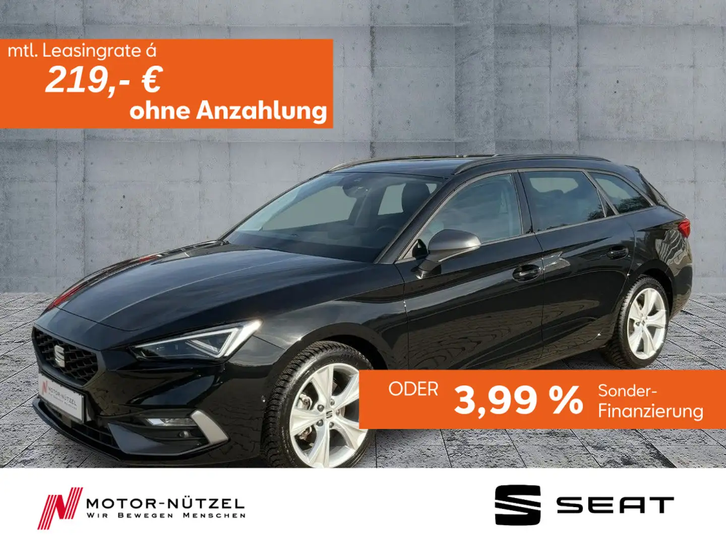 SEAT Leon ST 1.5 eTSI DSG FR-LINE MATRIX+NAVI+ACC+SHZ Schwarz - 1