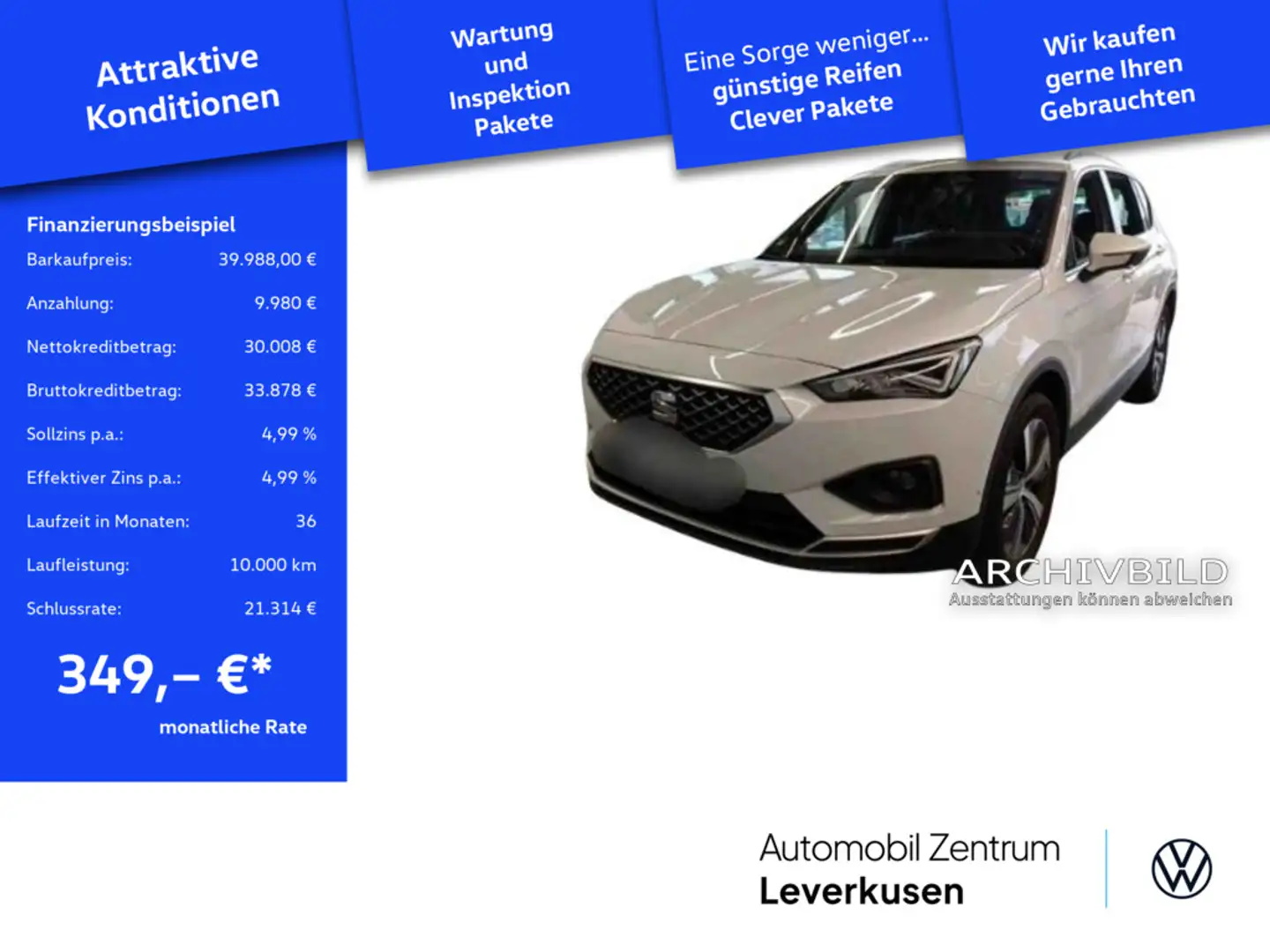 SEAT Tarraco Xperience 4Drive DSG VIRT AHK PANO KA Weiß - 1