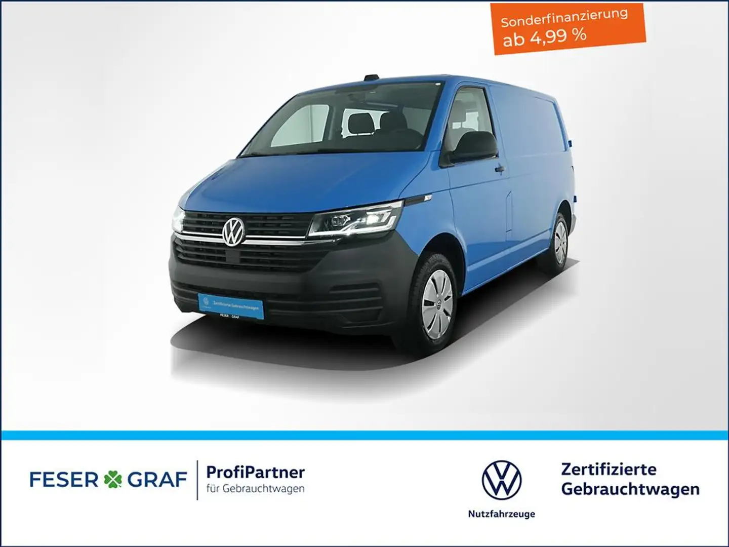 Volkswagen T6.1 Transporter 6.1 Kasten 2.0TDI LED Navi Heckflügeltüre Klima Azul - 1