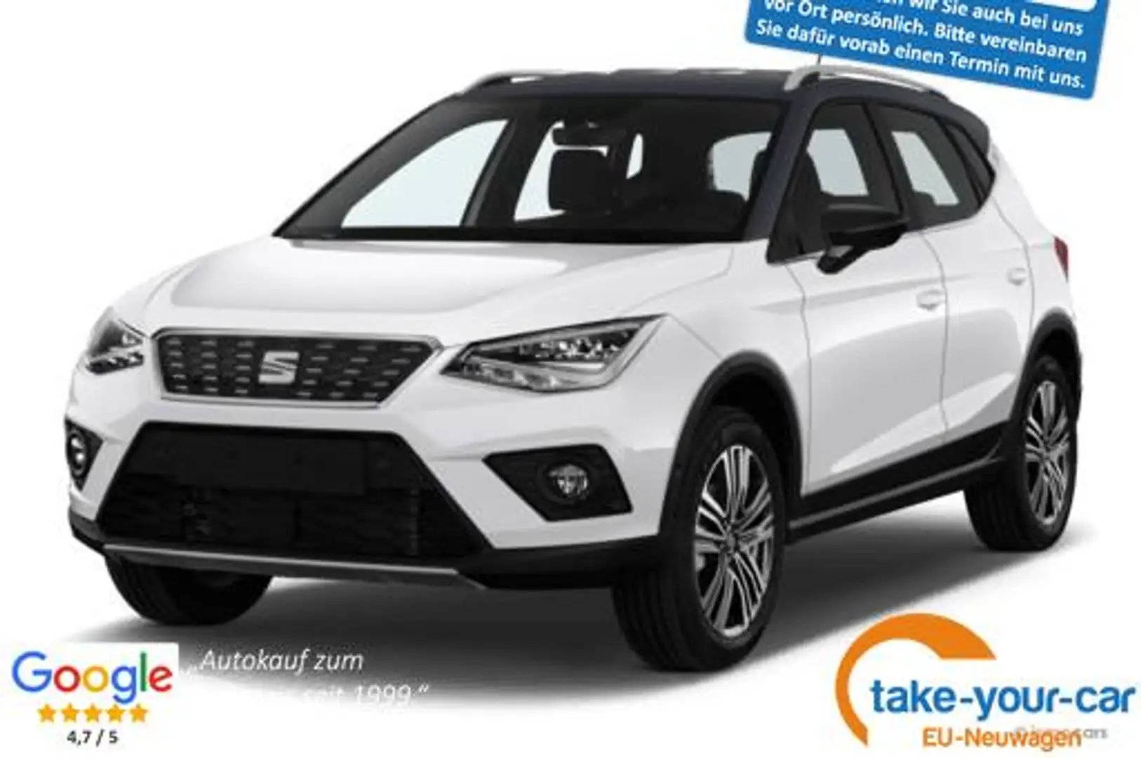 SEAT Arona 1.0 TSI Dynamic - NAVI+LED+KAMERA+ACC+KESSY+BLI... Білий - 1