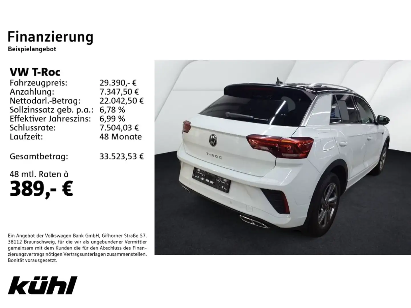 Volkswagen T-Roc 1.5 TSI DSG R line LED+/ACC/Kamera/App/Nav Weiß - 2