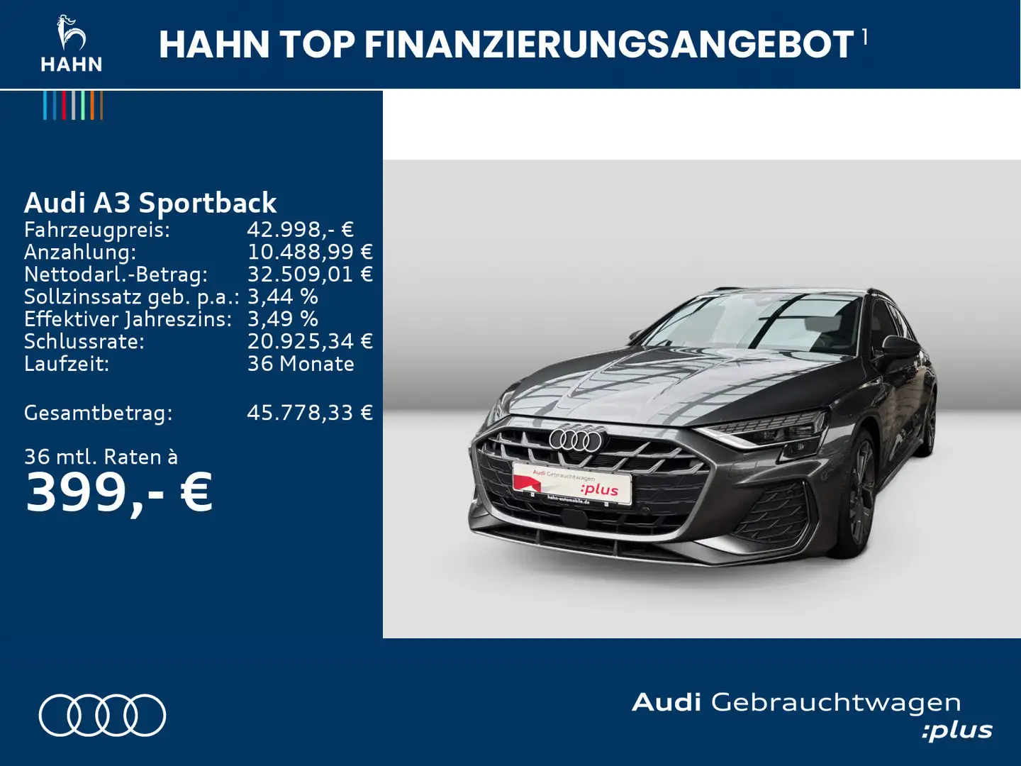 Audi A3 35TDI s-tronic S line LED Navi ACC Grau - 2