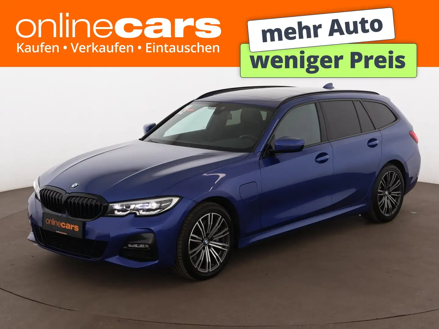 BMW 330 e Touring M-Sport Aut LED SKY LEDER NAVI R-CAM Blau - 1