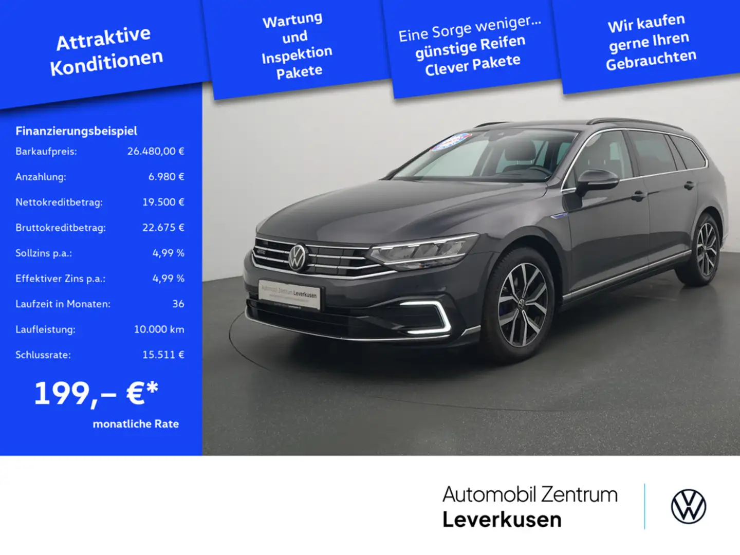 Volkswagen Passat Variant GTE DSG AHK PANO HUD KAM 360° Grau - 1