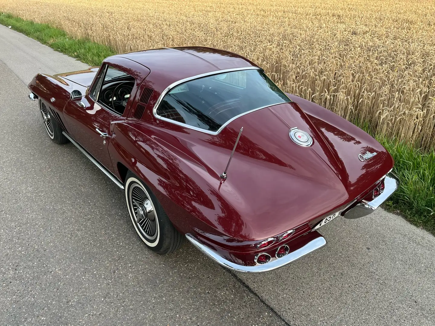 Corvette C2 StingRay 327 L79 4 speed milano maroon Rot - 2