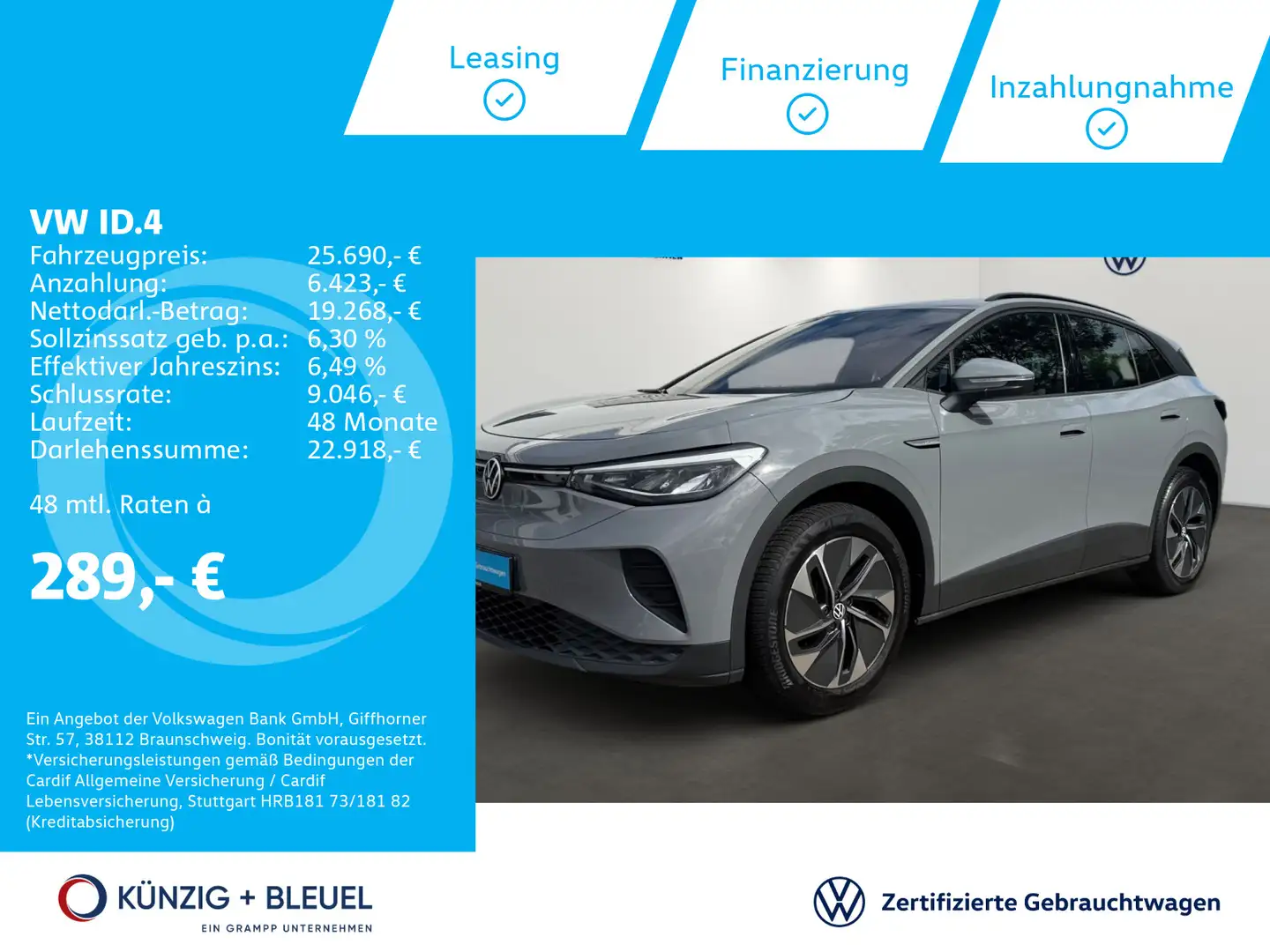 Volkswagen ID.4 Pure 148 PS*Nav*LED*SHZ*induktives Laden* Grau - 1
