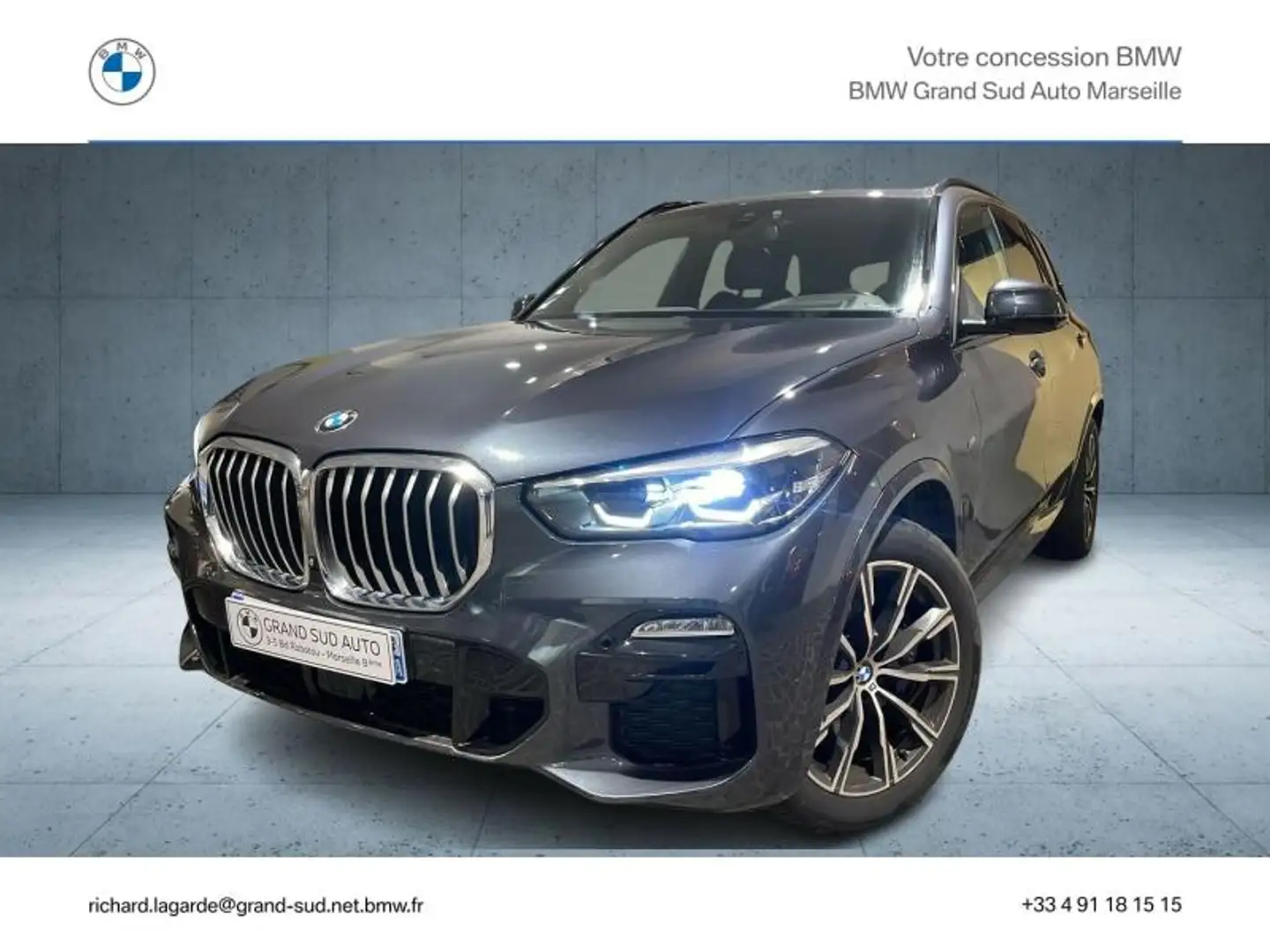 BMW X5 xDrive30d 265ch M Sport Gris - 1