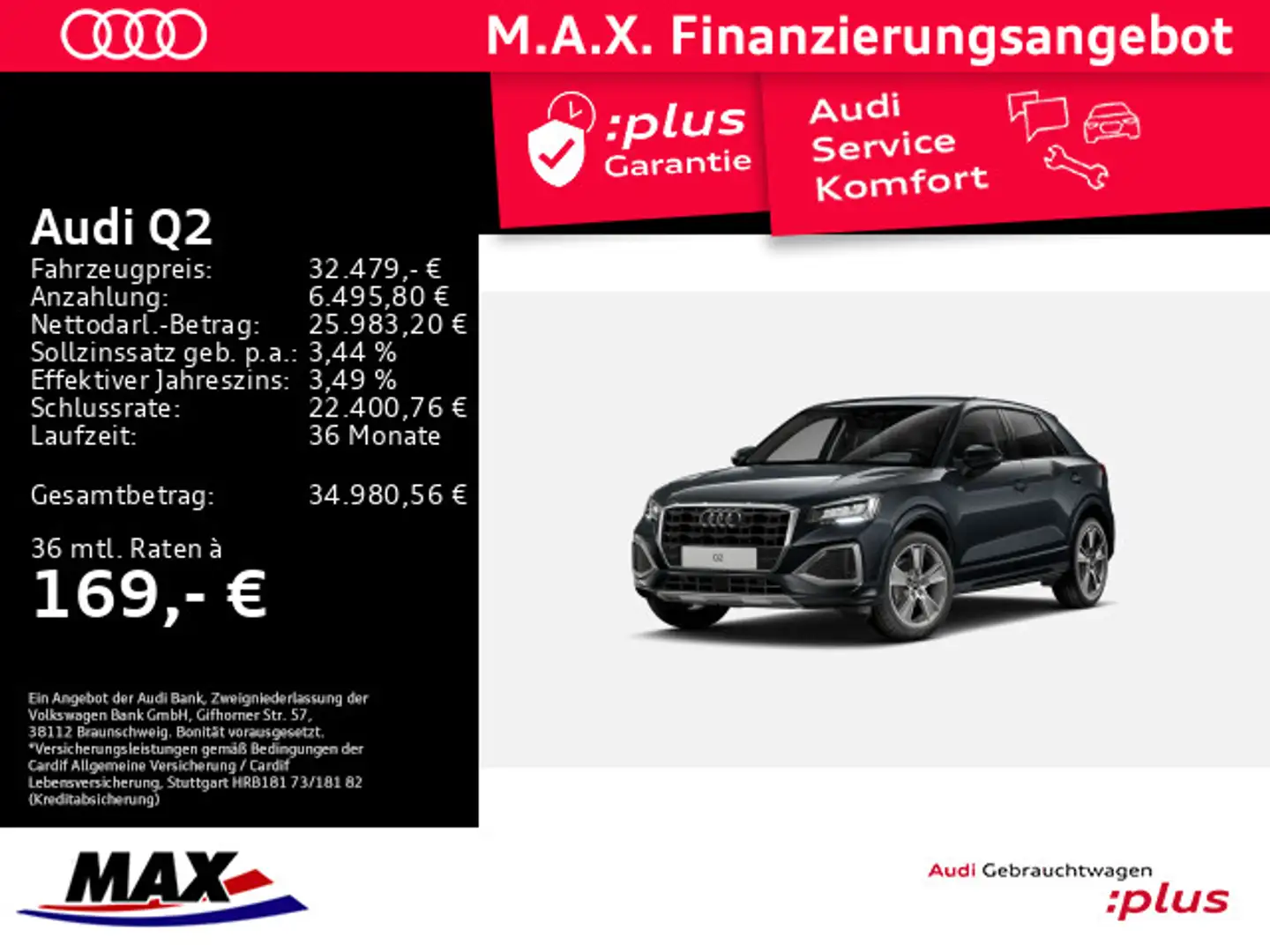 Audi Q2 35 TFSI ADVANCED LED+AHK+KAMERA+MMI NAVI+VCP+ Grau - 1