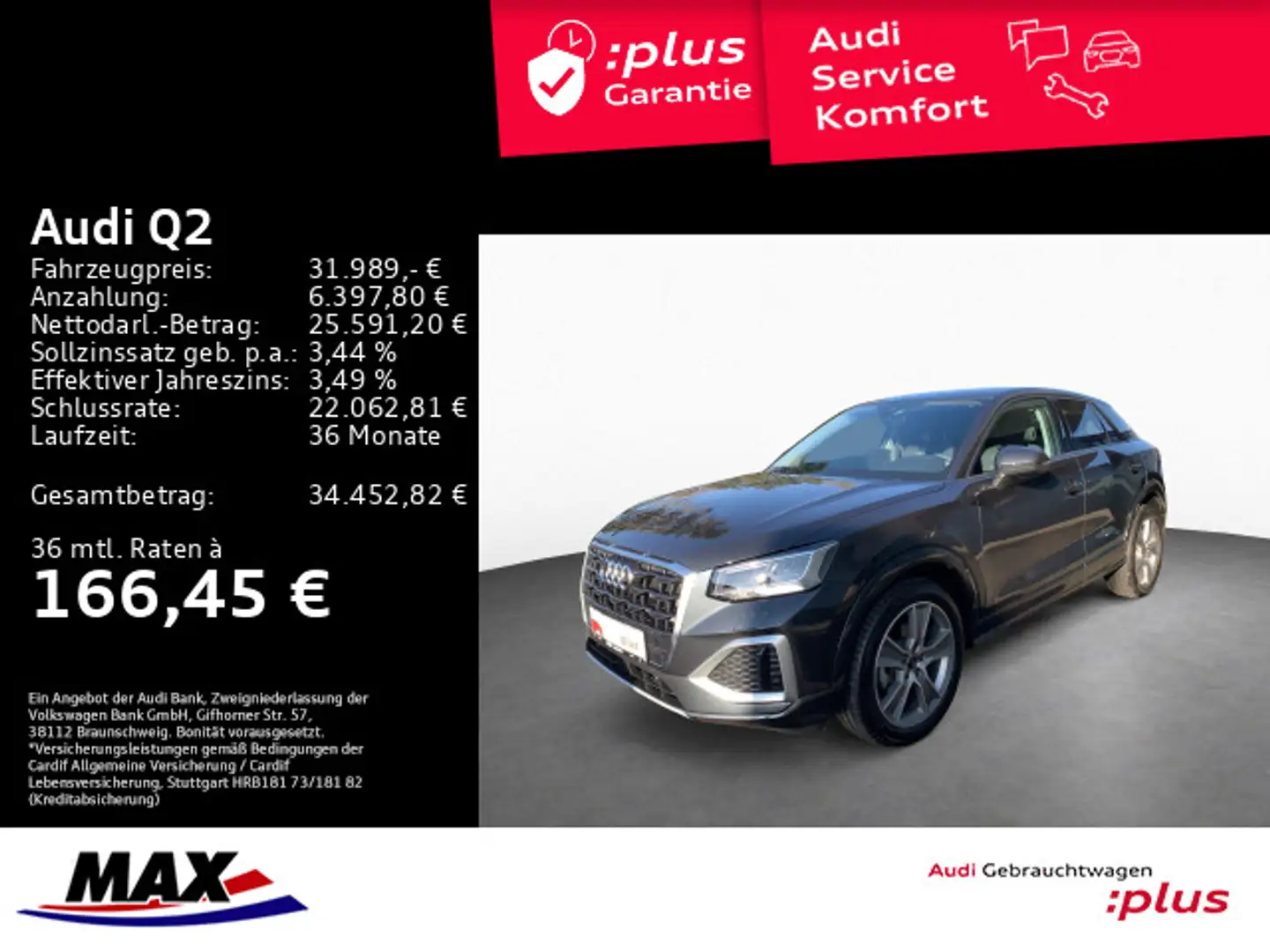 Audi Q2 35 TFSI ADVANCED LED+AHK+KAMERA+MMI NAVI+VCP+ Grau - 1