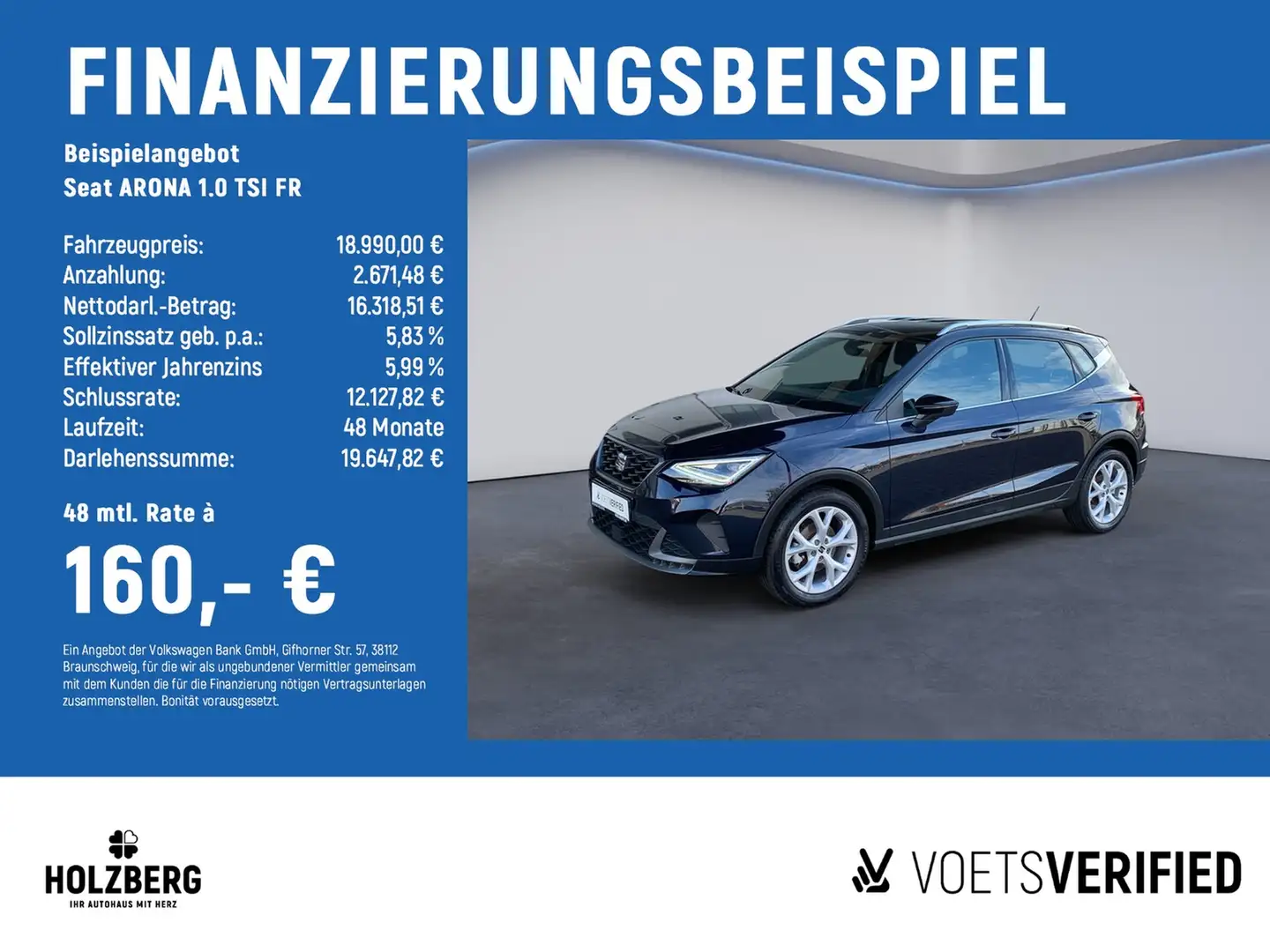SEAT Arona 1.0 TSI FR AHK+NAVI+LED Blau - 2