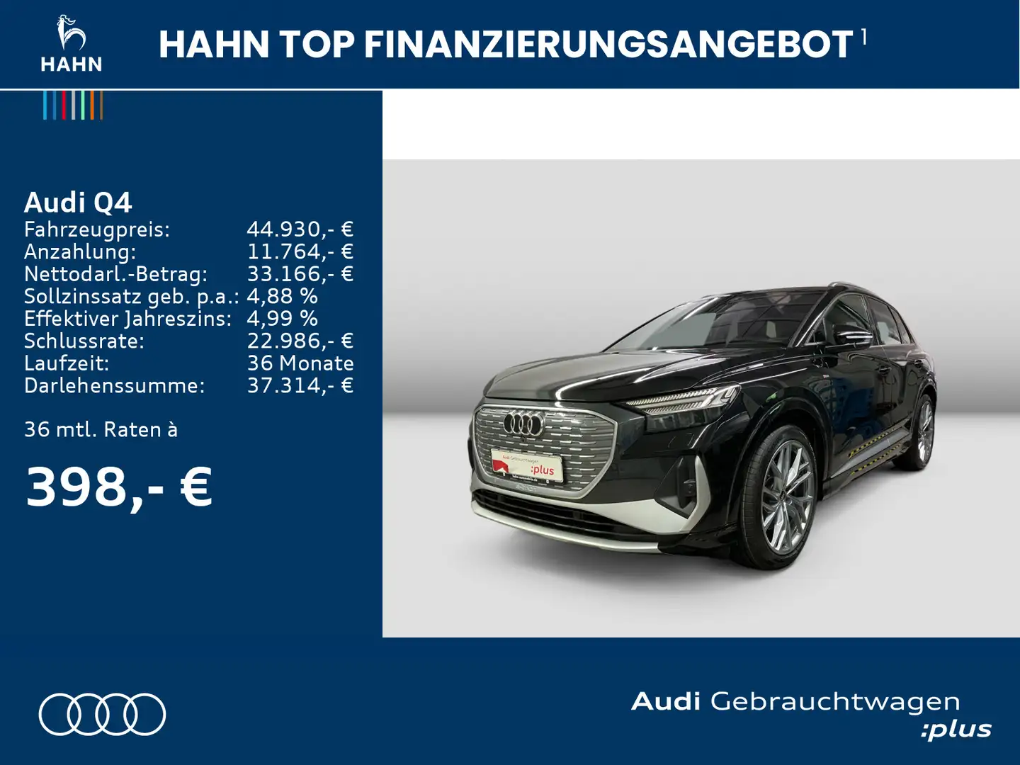 Audi Q4 e-tron 50 quattro AHK-Vor Sonos Pano HUD Matr Schwarz - 2
