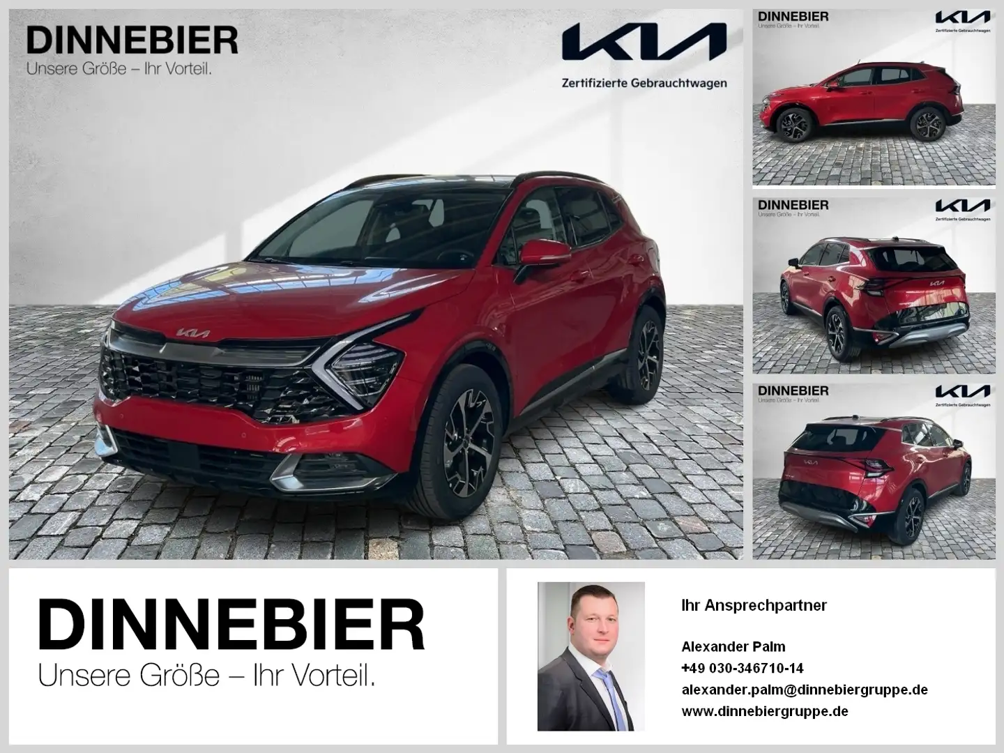 Kia Sportage Spirit 1.6T LED+360°+Glasdach+Navi Rouge - 1