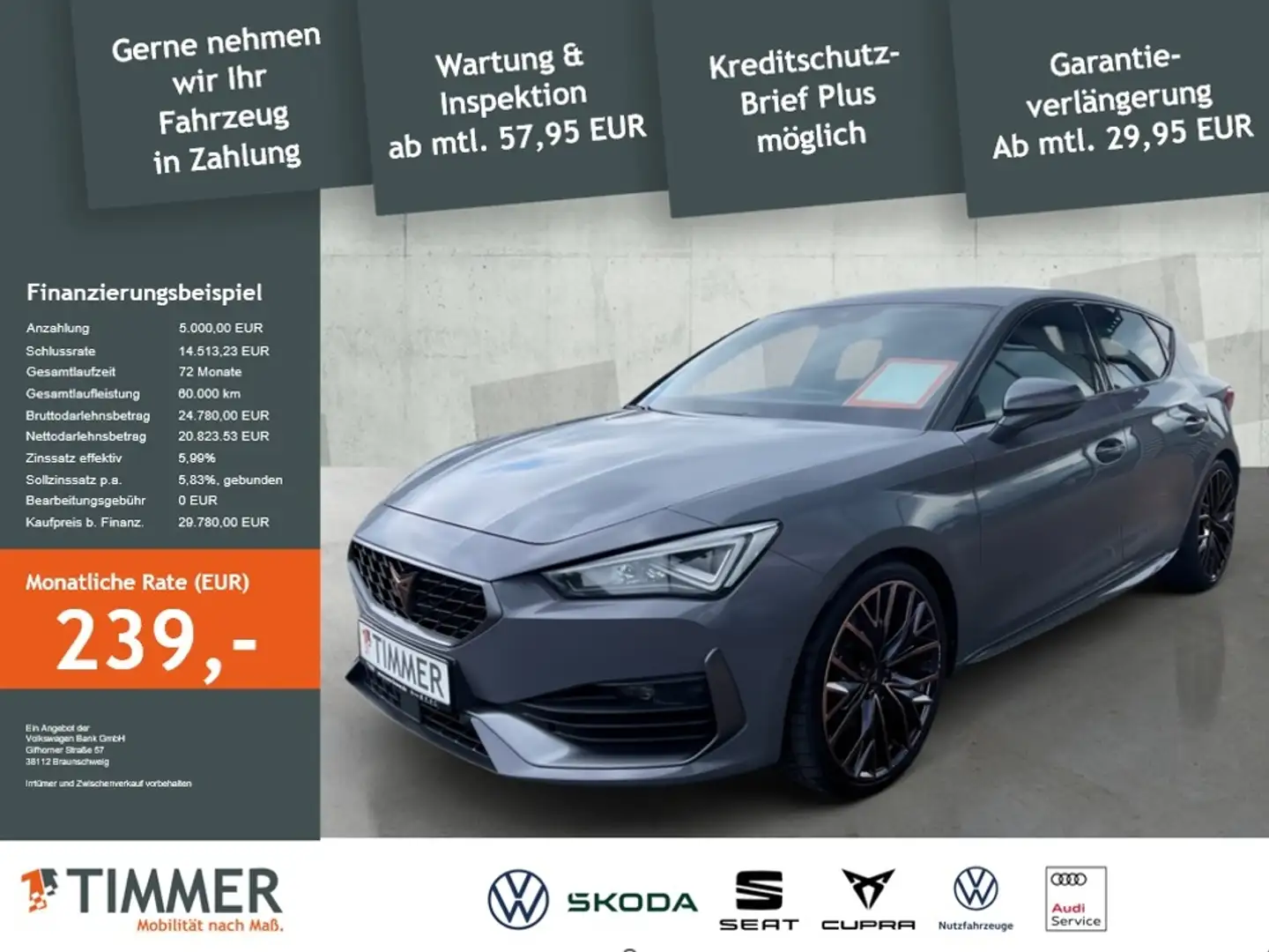 CUPRA Leon 2.0 TSI DSG VZ *BEATS *19" *SUPERSPORT *ACC *SHZ Grau - 2