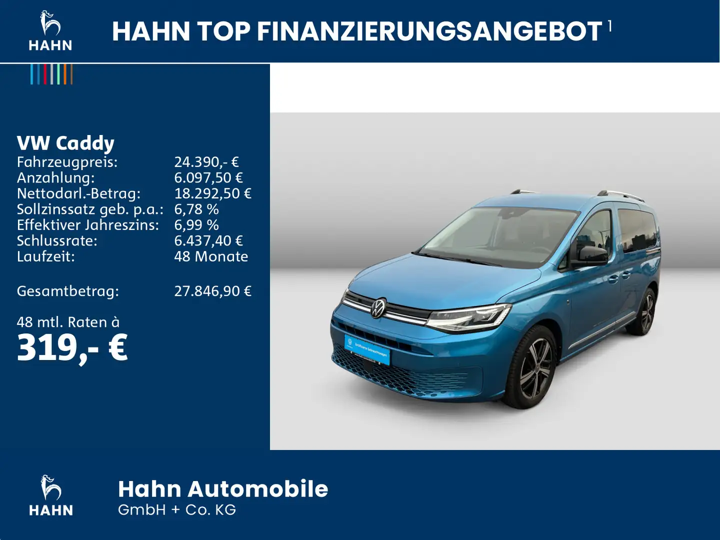 Volkswagen Caddy Style 2,0TDI 90KW KAMERA LED ACC AGR NAVI Blau - 2