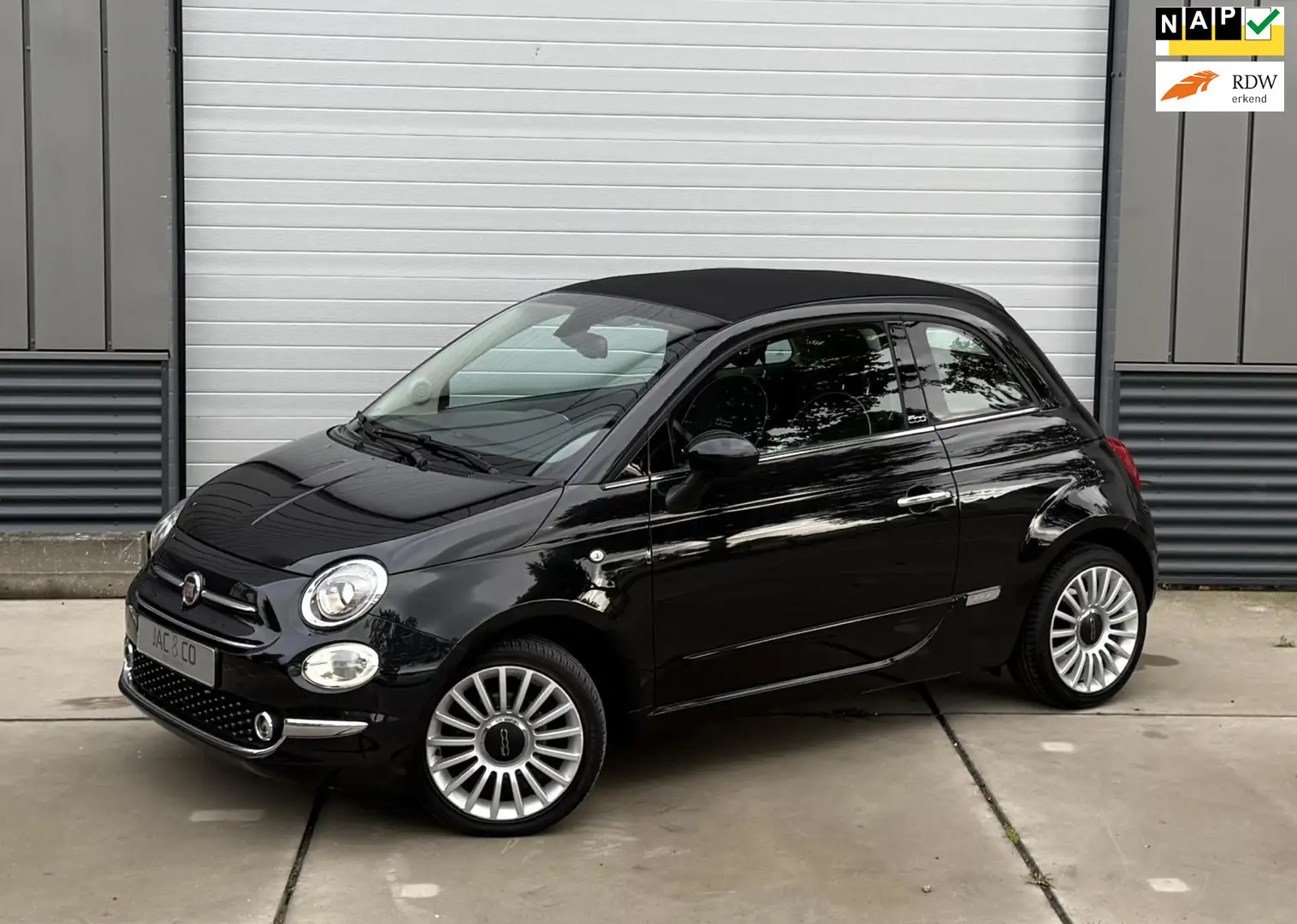 Fiat 500C 0.9 T LOUNGE - NAVI - SPOTIFY - AIRCO - NAP Noir - 1