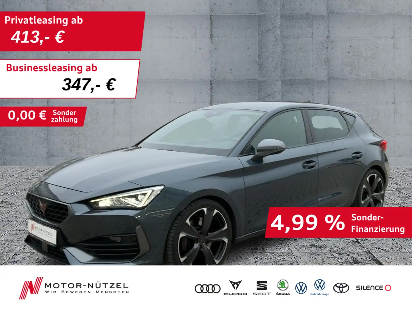 CUPRA Leon VZ 2.0 TSI DSG LED+ACC+DCC+NAVI+APP+SHZ+RFK Grau - 1