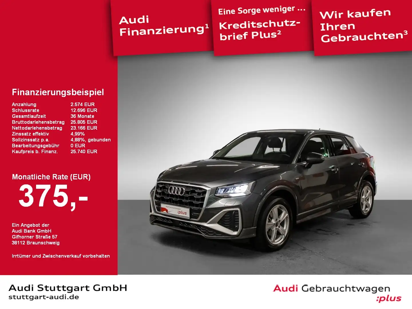 Audi Q2 35 TFSI S line AHK LED DAB SHZ PDC+Kamera Grau - 1