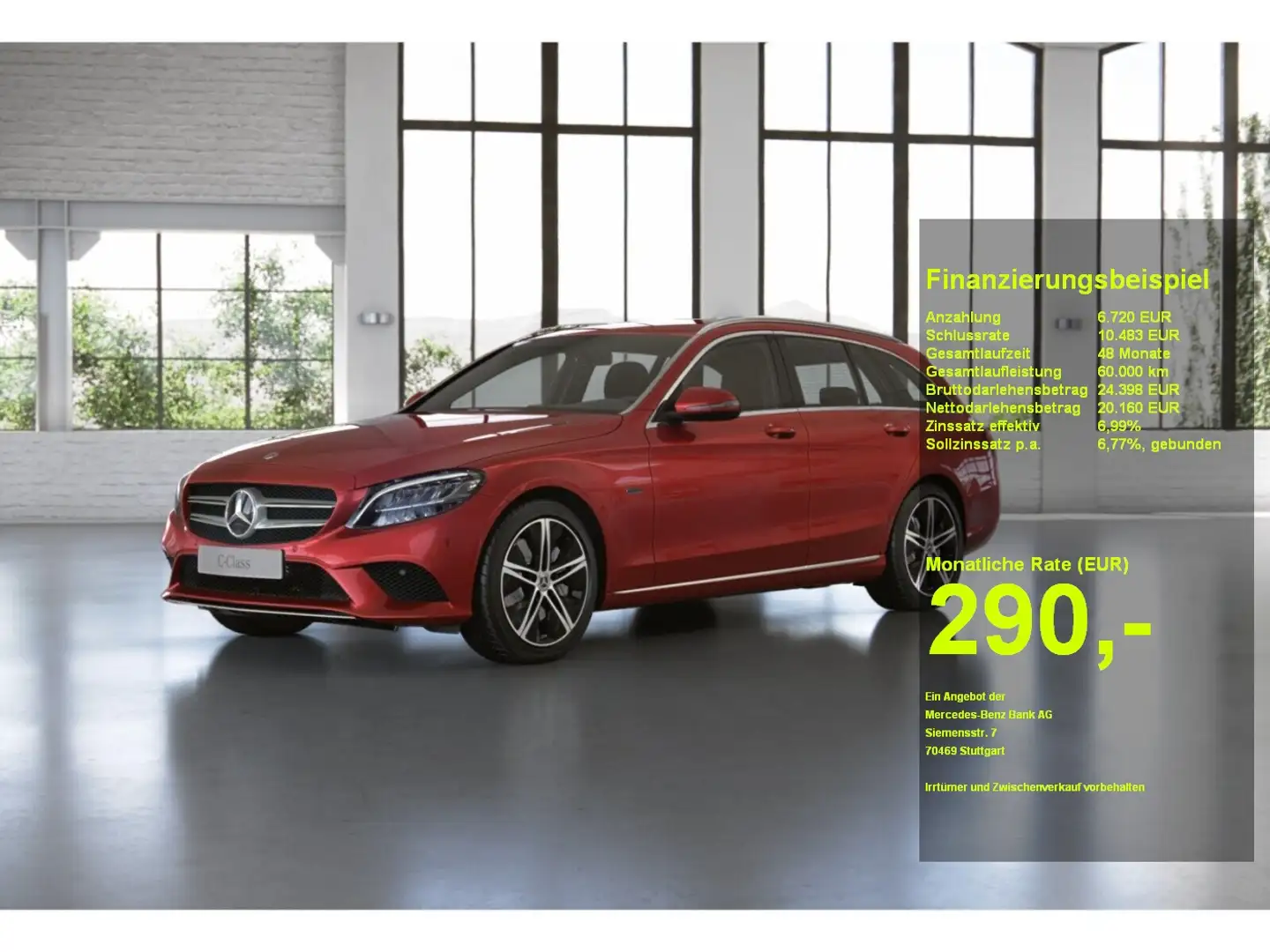 Mercedes-Benz C 300 de T AVANTGARDE+KAM.+NAVI+LED+TEMPOMAT+AHK Rot - 1