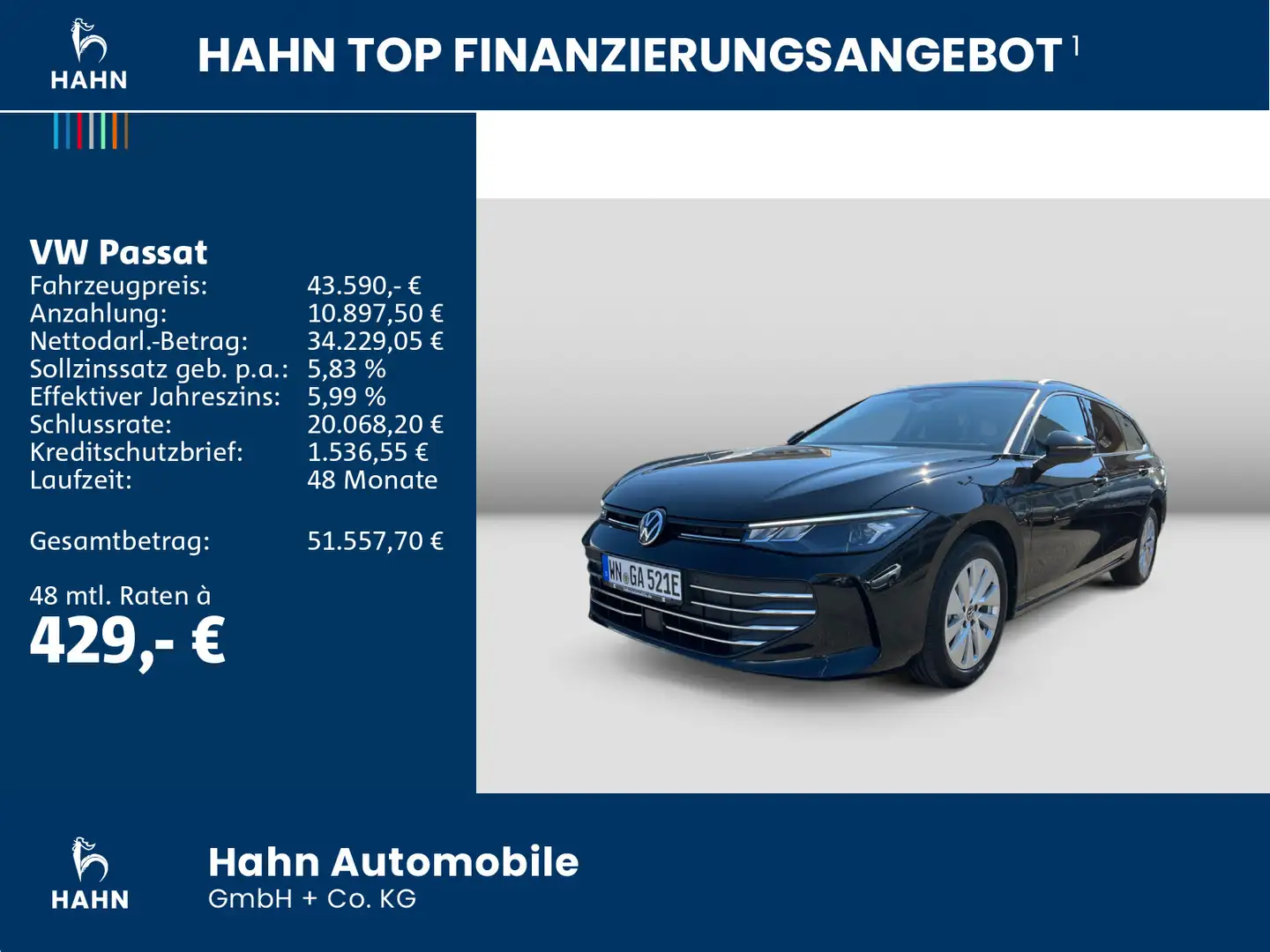 Volkswagen Passat Business E-HYBRID "DISCOVER MAX" AHK DCC Noir - 2