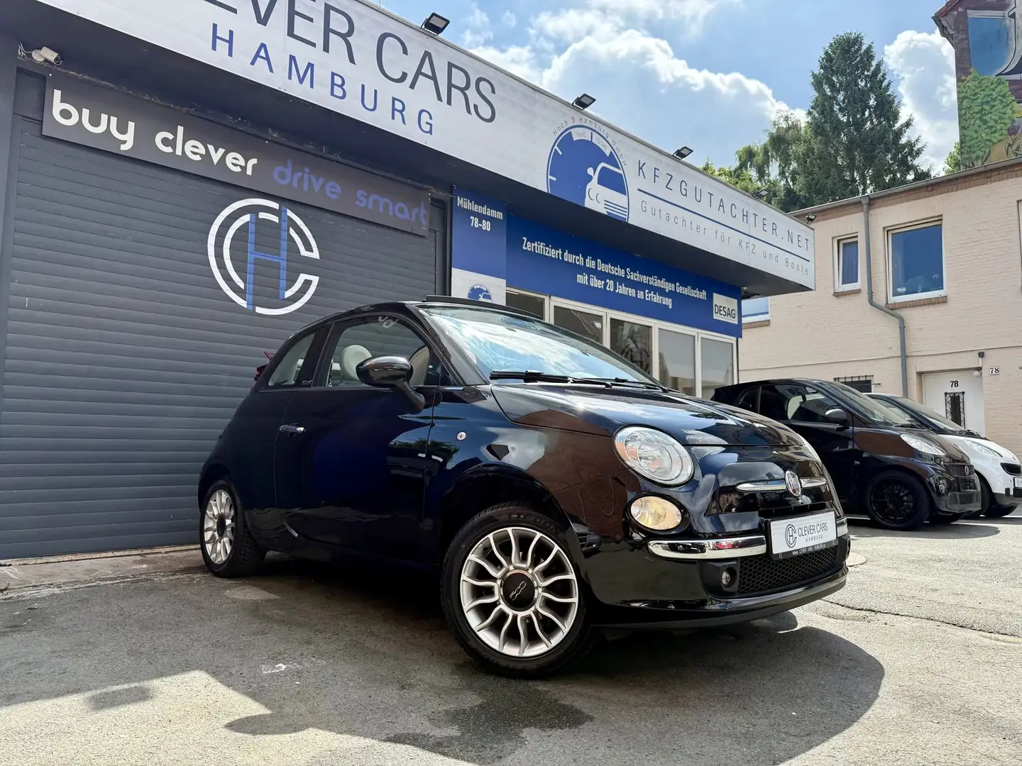 Fiat 500 CABRIO*LOUNGE*KLIMA*LEDER*NAVI*PDC*CARPLAY* Noir - 2