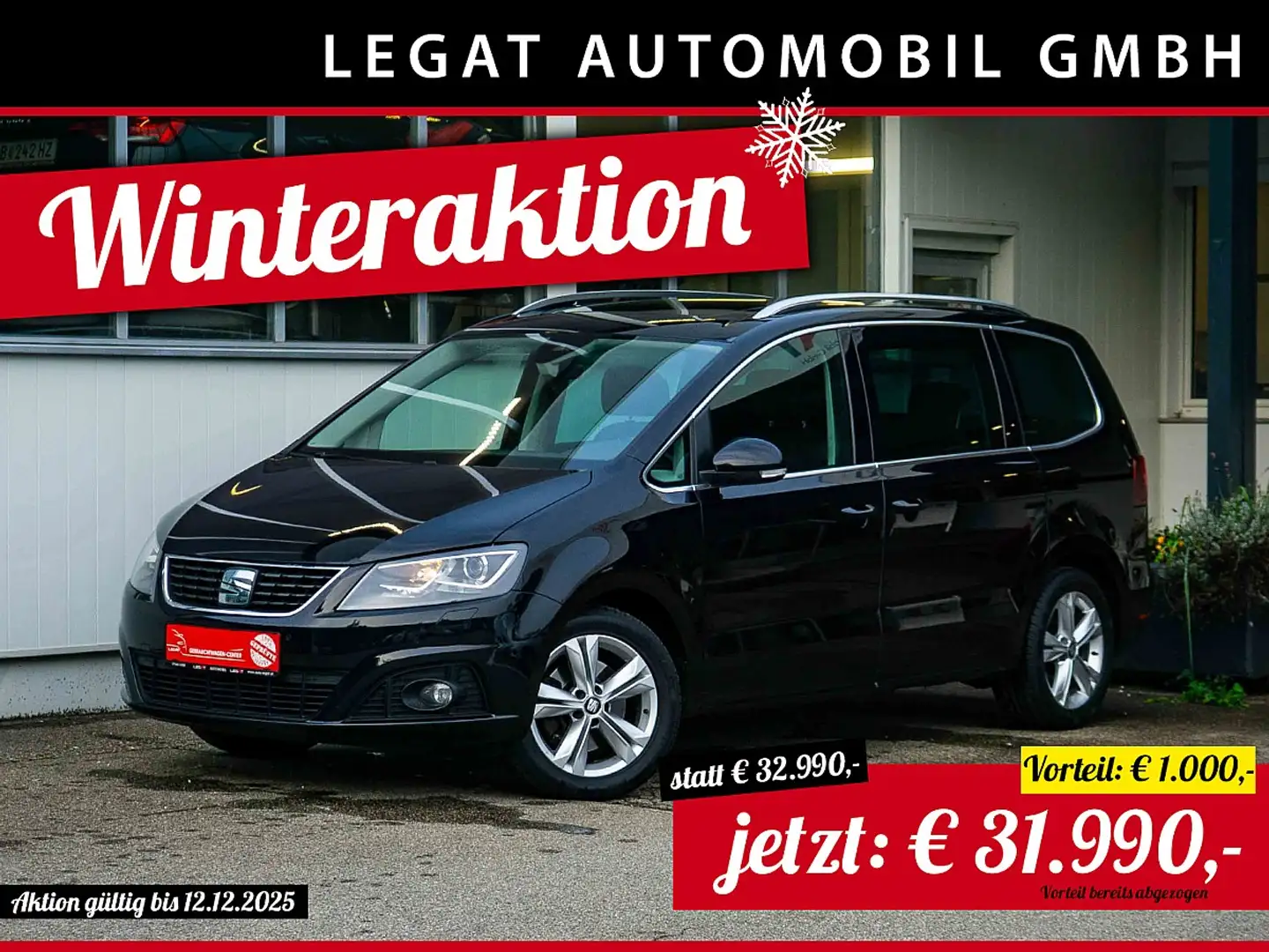 SEAT Alhambra Xcellence 2,0 TDI 7-Sitzer *AHV*KAMERA*NAVI*PAN... Schwarz - 1