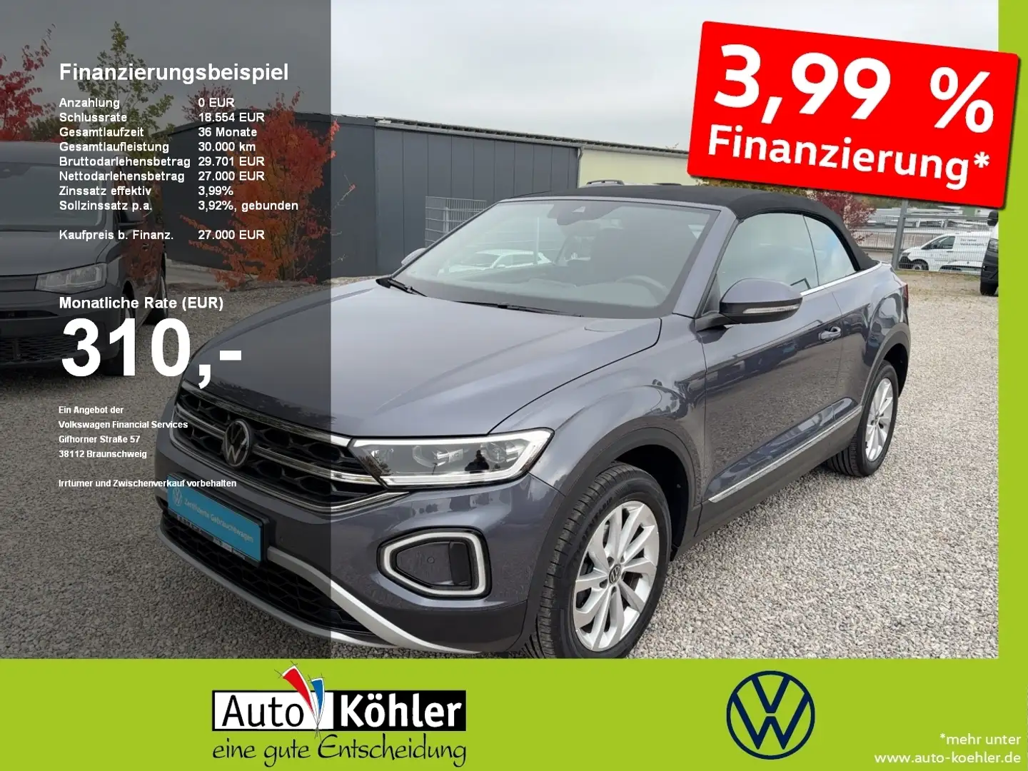 Volkswagen T-Roc Cabriolet Style Grau - 1