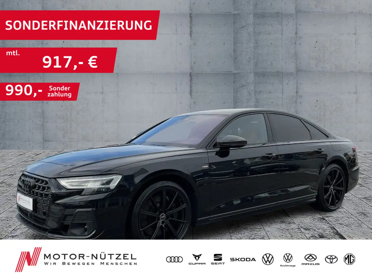 Audi A8 60 TFSI e QU S-LINE MATRIX+AIR+HuD+B&O+AHK Noir - 1