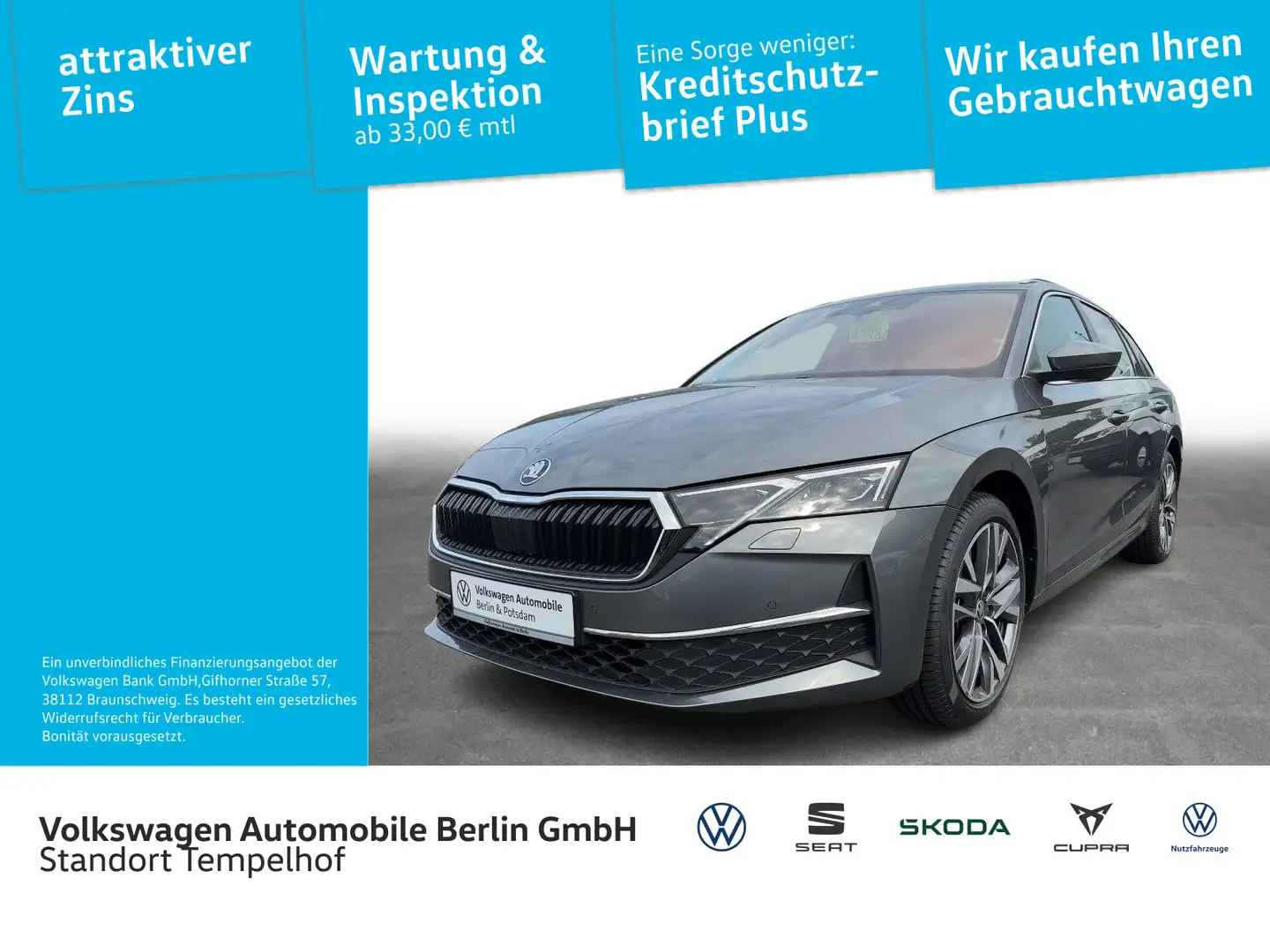 Skoda Octavia Combi 2.0TDI DSG Exclusive NAVI LED Grau - 1