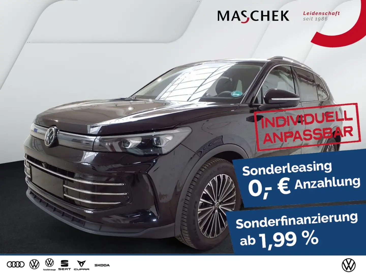 Volkswagen Tiguan Elegance 1.5 eTSI Navi AHK GRA PDC Sitzh. Leder Noir - 1