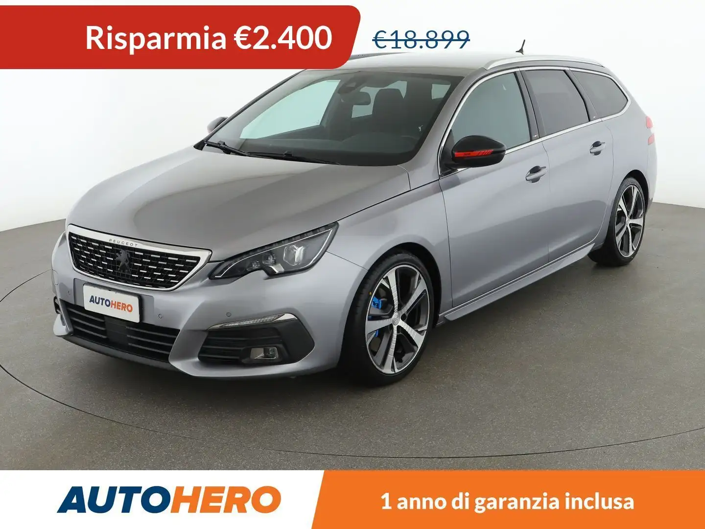 Peugeot 308 2.0 Blue-HDi GT SW 180 CV EAT8 Argento - 1