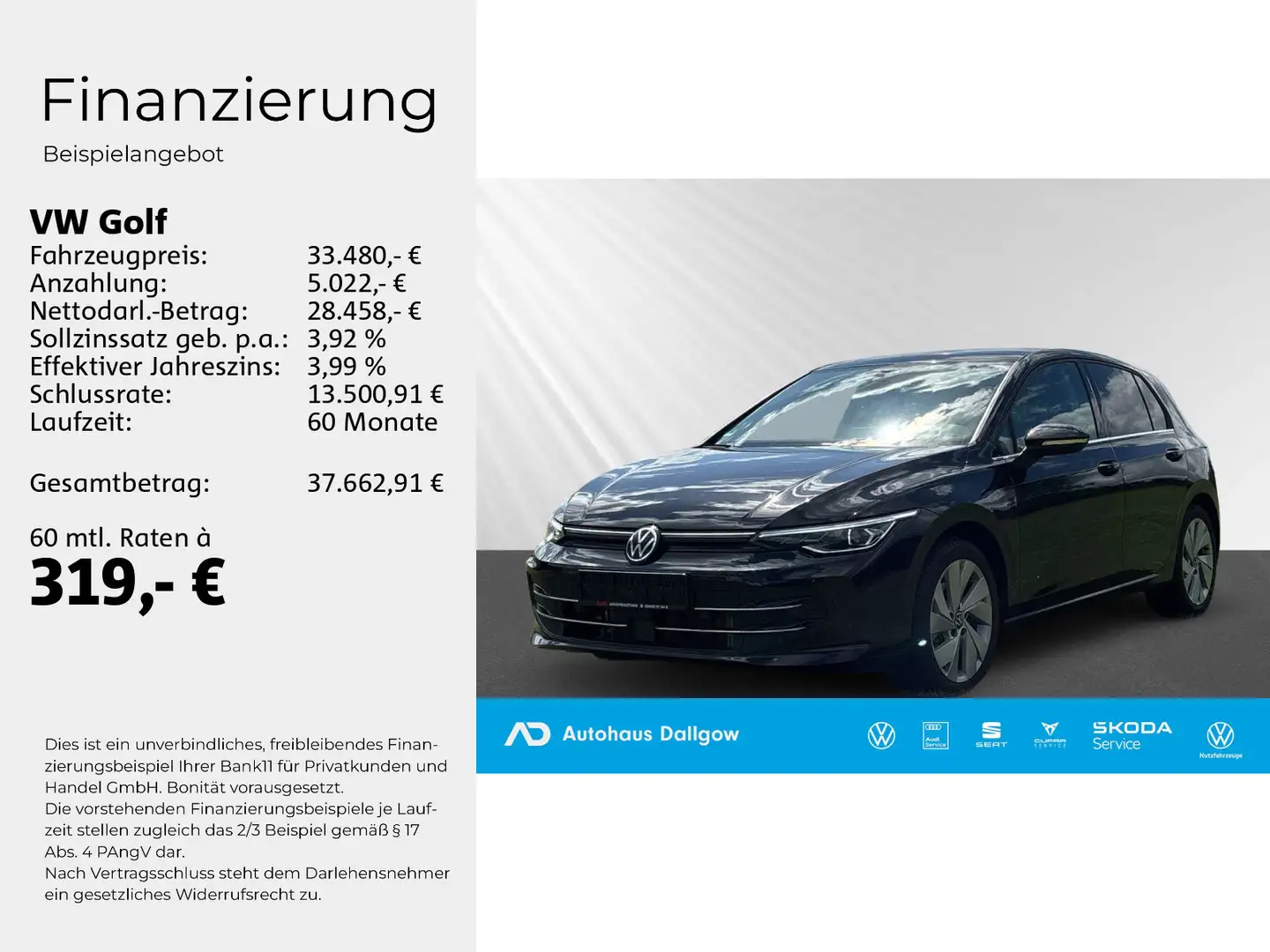 Volkswagen Golf VIII 1.5 eTSI Style Busin.Prem+Pano+LEDmatr Schwarz - 2
