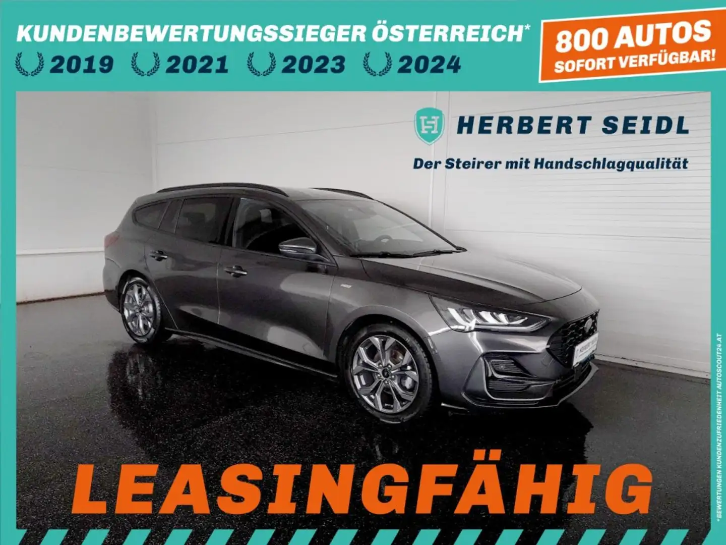 Ford Focus Turnier 1,0 EcoBoost Hybrid ST-Line Aut *VOLL LED / NAVI / ACC / KAMERA / HEAD-UP / 2-ZONEN-KLIMA / ASSISTENZPAKET / SITZ Grau - 1
