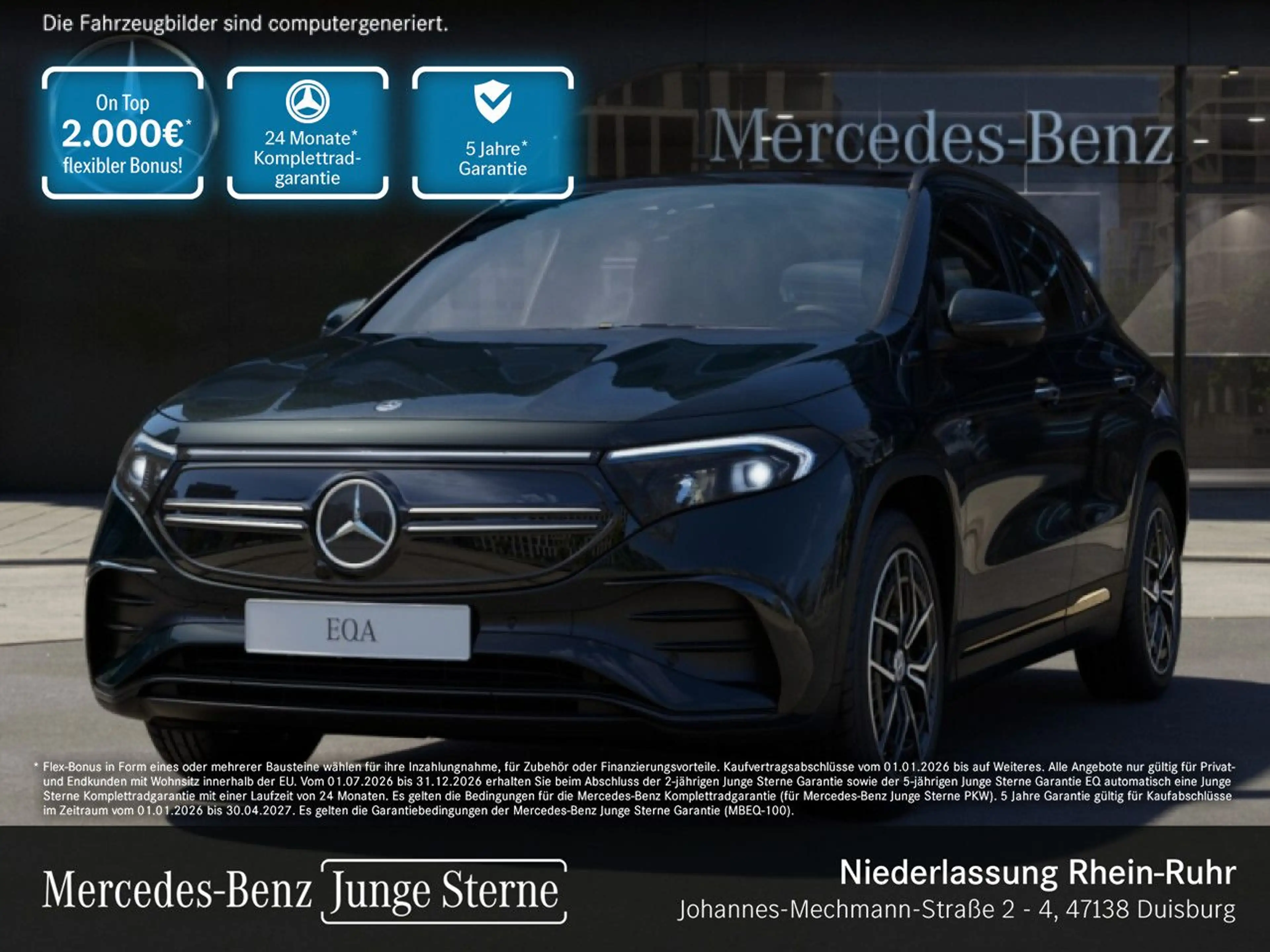 Mercedes-Benz EQA 350 4M AMG+NIGHT+19"+PLUS-PAKET+AHK+PANO+360