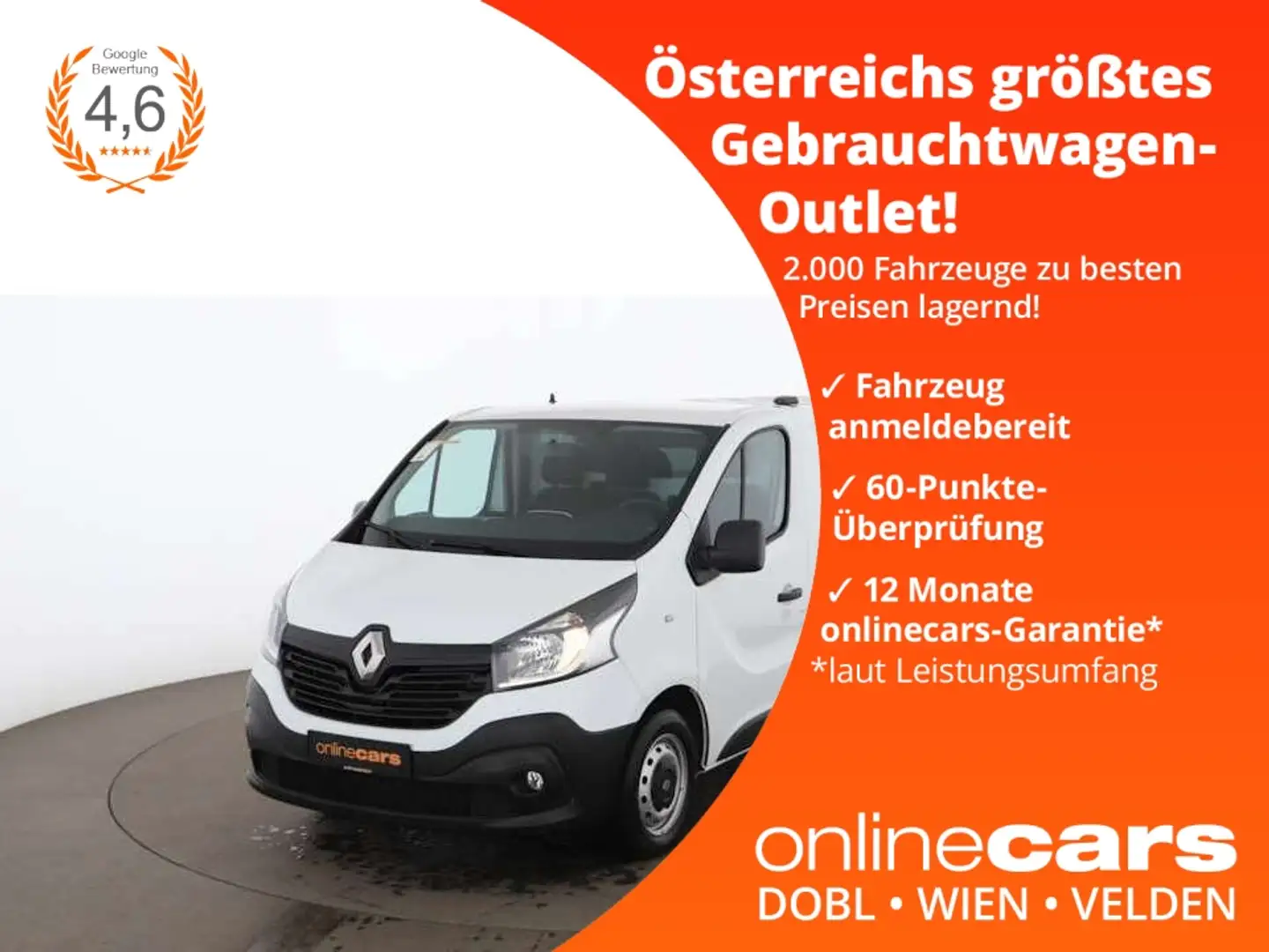 Renault Trafic Kasten 1.6 dCi 120 L1H1 3-SITZER AHK NAVI Weiß - 1