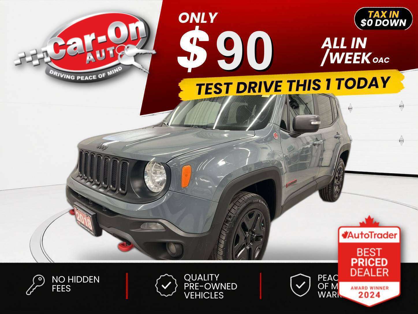 Gray 2018 Jeep Renegade Trailhawk 4WD SUV / Crossover Four-Wheel Drive Automatic