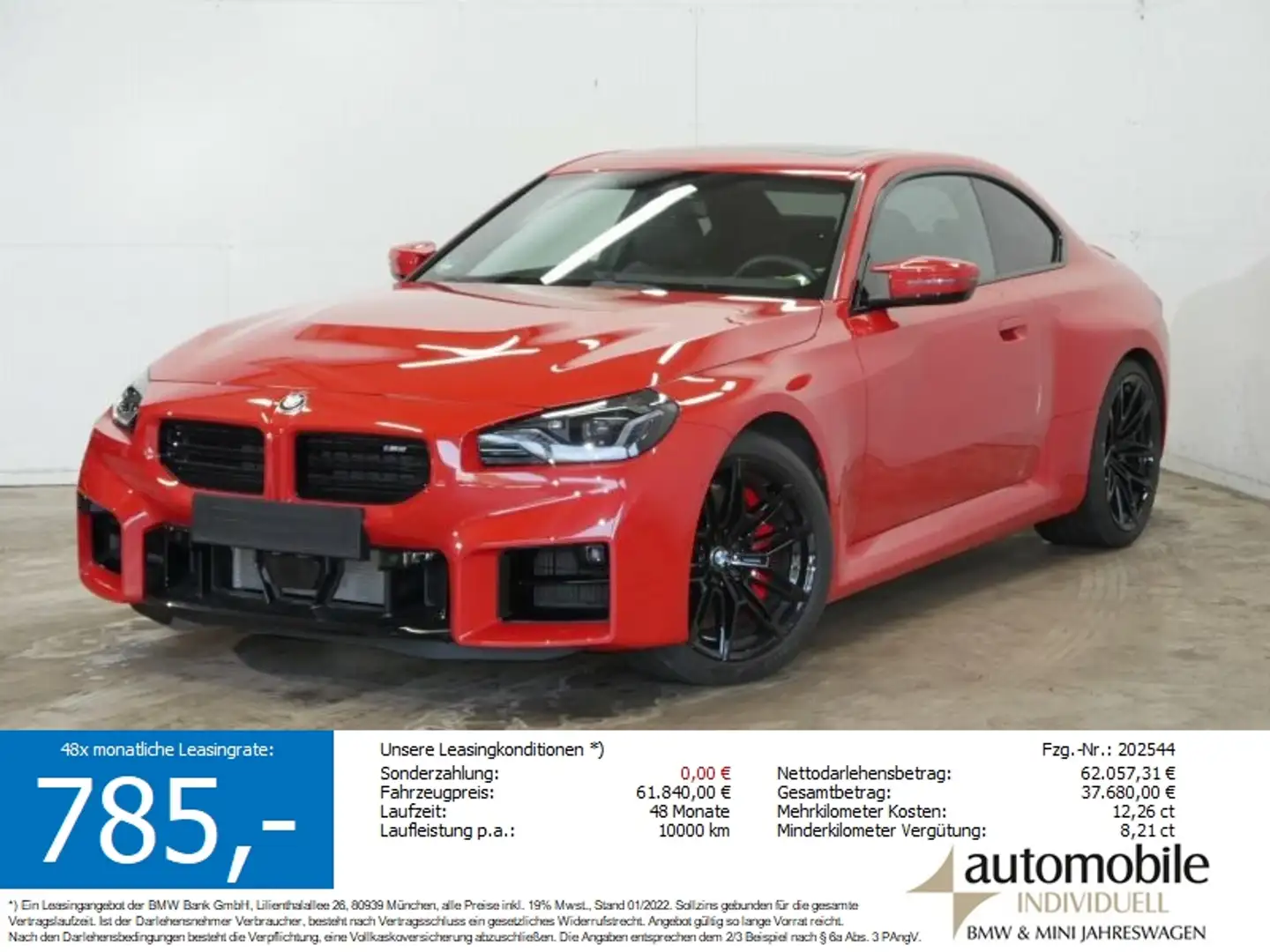 BMW M2 Coupé SAG HIFI ACC LED el.Glasdach Kamera Lhz Rot - 1