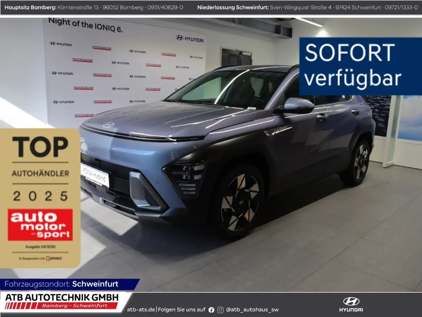 Hyundai KONA Hybrid Prime 1.6 T-GDI 2WD Navi 360 Kamera LED ACC Blau - 1