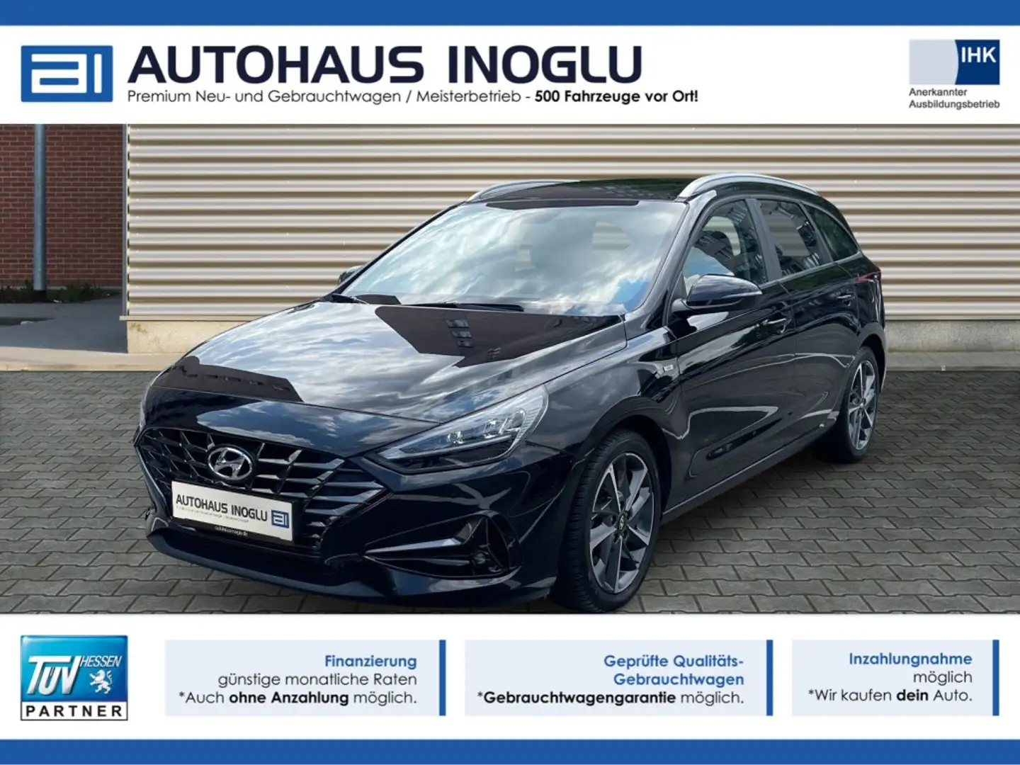 Hyundai i30 1.0 TGDI*7-DCT*LED*Navi*RKam*Lenk Shz*FCA Noir - 1