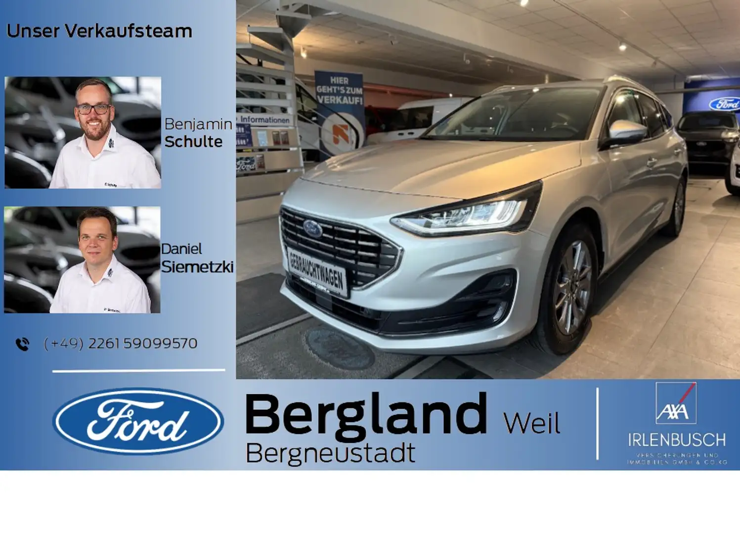 Ford Focus TITANIUM Turnier 1.0L 125PS Argento - 1