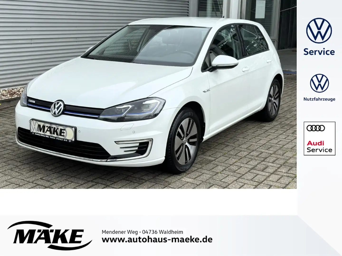Volkswagen e-Golf Wärmepumpe, CCS-Ladedose, LED, Navi, SHZ, Weiß - 1