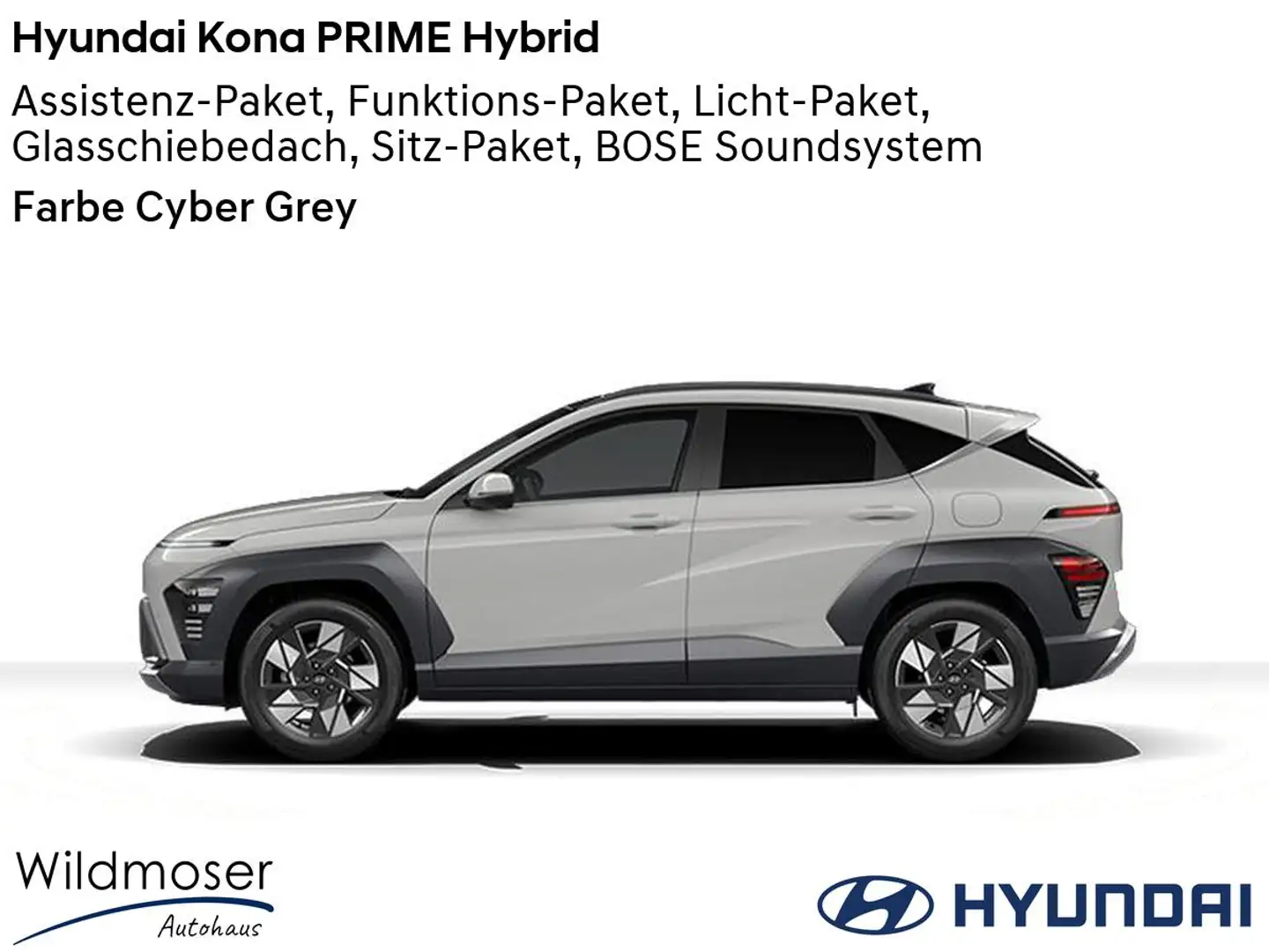 Hyundai KONA ❤️ PRIME Hybrid ⏱ Sofort verfügbar! ✔️ mit 6 Zusat Grau - 2