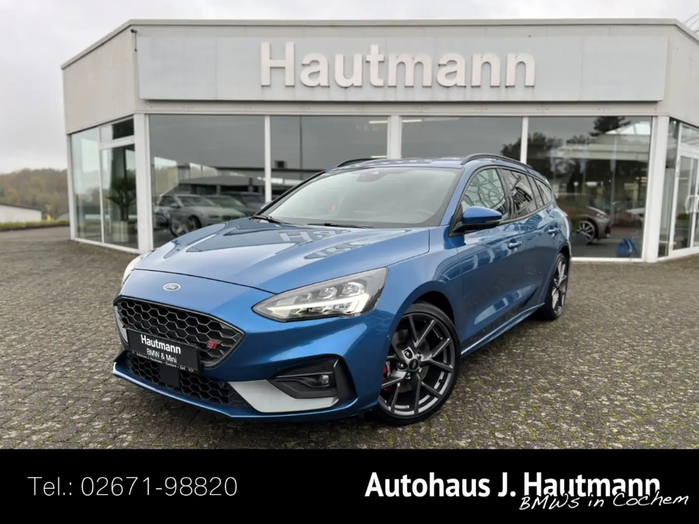 Ford Focus Turnier ST 2.3 EcoBoost +2.HD+ACC+RFK+LKH+ Bleu - 1