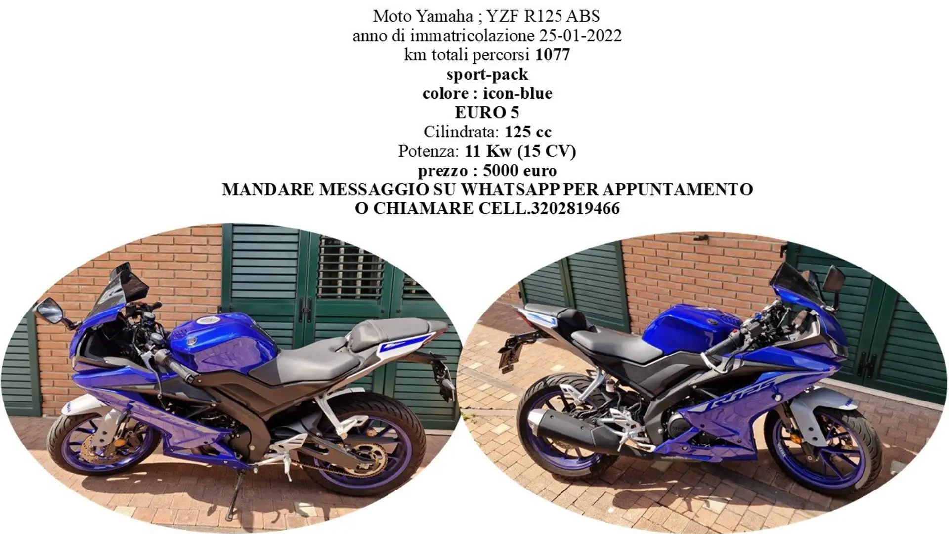 Yamaha YZF-R125 Moto Yamaha ; YZF R125 ABS sport-pack Azul - 1