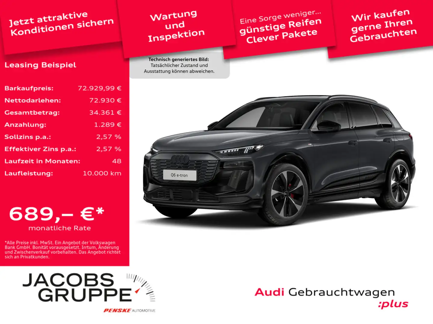 Audi Q6 e-tron 225 kW performance edition one grey S line Grau - 1