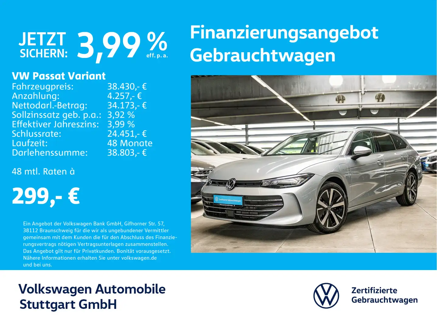 Volkswagen Passat Variant Business 1.5 TSI Hybrid DSG Navi Silber - 1